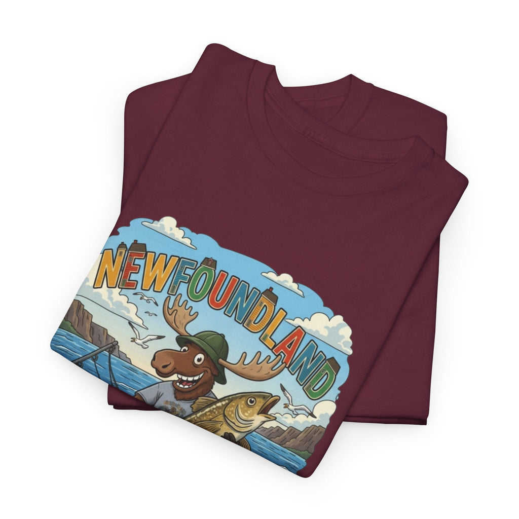 Newfoundland Fishing Moose Tee – Unisex Graphic ShirtEmber Spirit Apparel