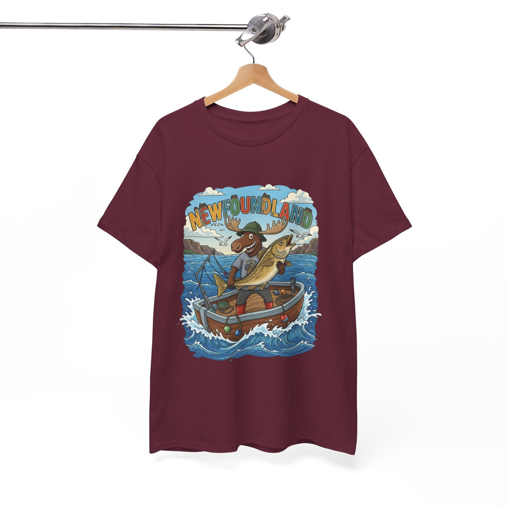 Newfoundland Fishing Moose Tee – Unisex Graphic ShirtEmber Spirit Apparel