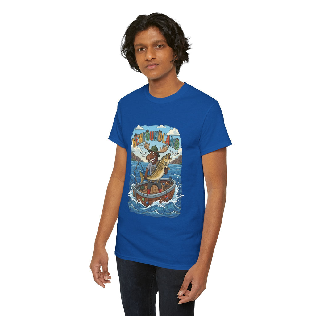 Newfoundland Fishing Moose Tee – Unisex Graphic ShirtEmber Spirit Apparel