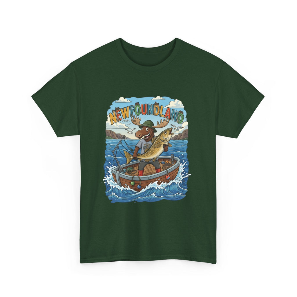 Newfoundland Fishing Moose Tee – Unisex Graphic ShirtEmber Spirit Apparel