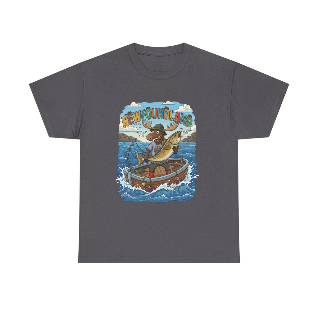 Newfoundland Fishing Moose Tee – Unisex Graphic ShirtEmber Spirit Apparel