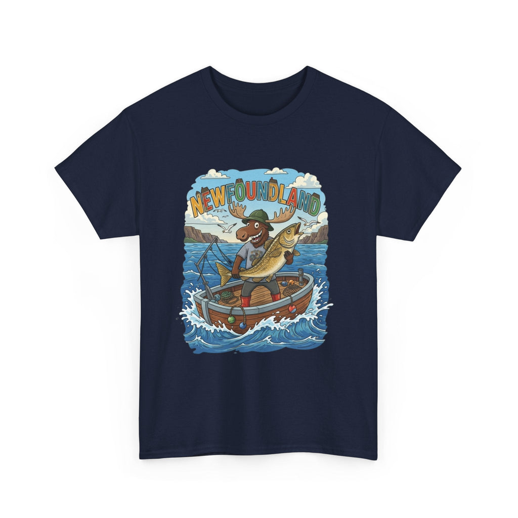 Newfoundland Fishing Moose Tee – Unisex Graphic ShirtEmber Spirit Apparel