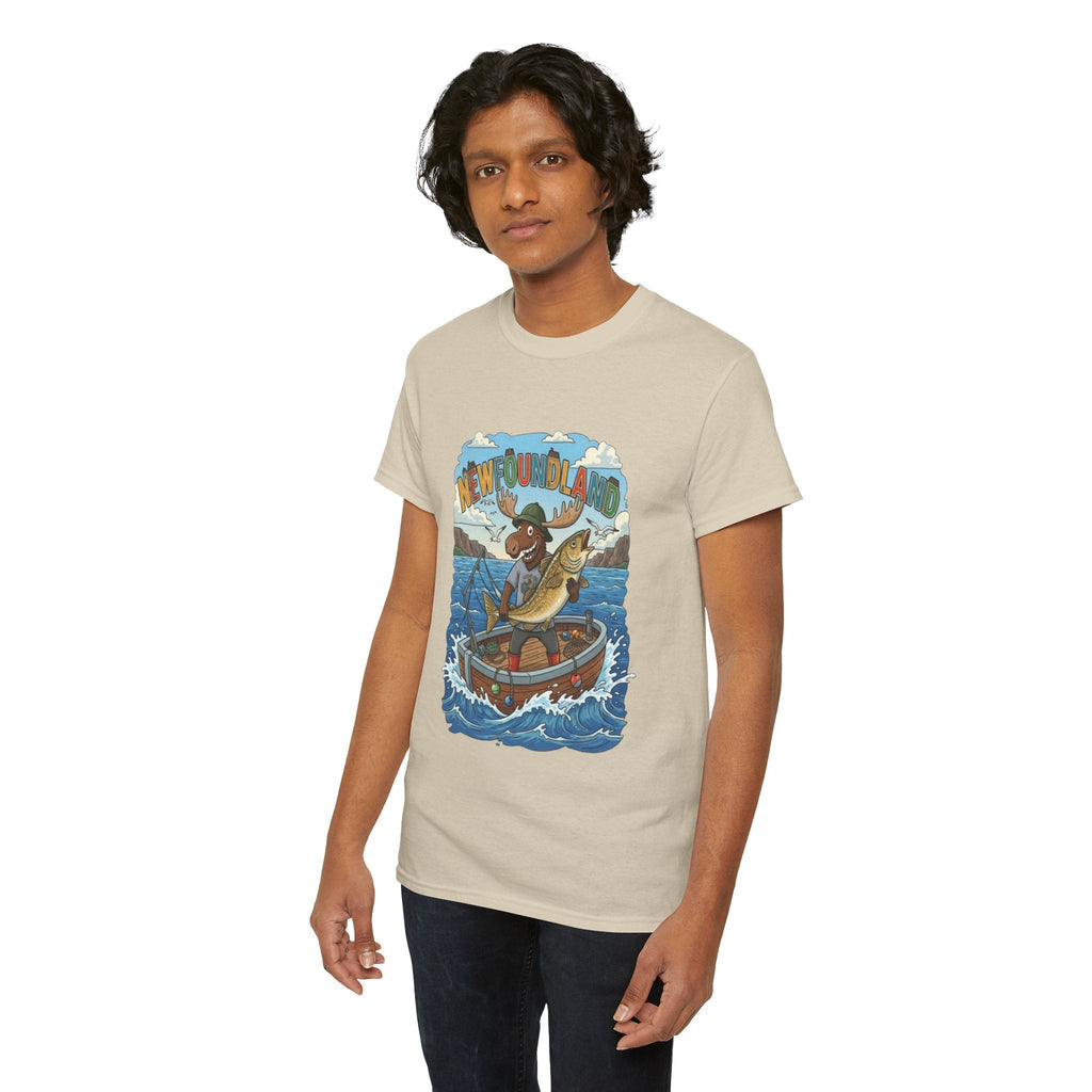 Newfoundland Fishing Moose Tee – Unisex Graphic ShirtEmber Spirit Apparel
