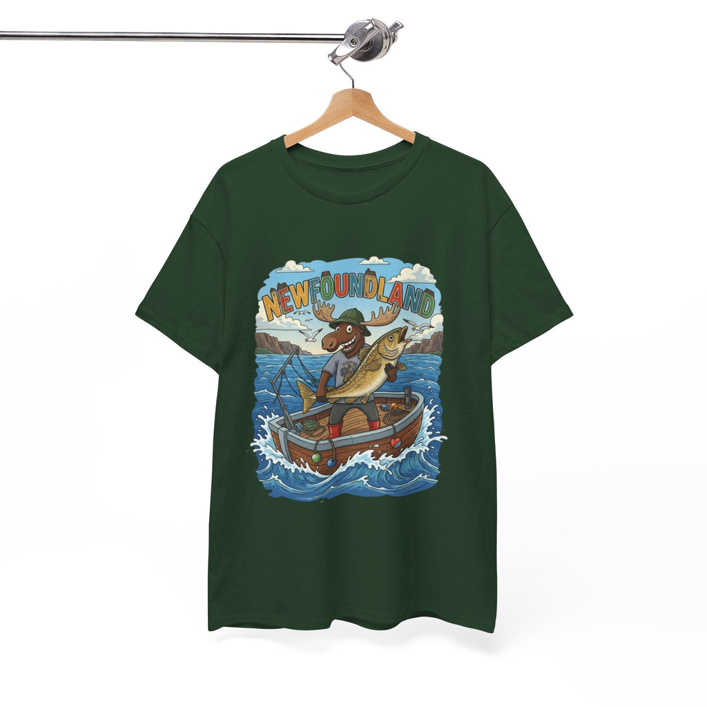 Newfoundland Fishing Moose Tee – Unisex Graphic ShirtEmber Spirit Apparel