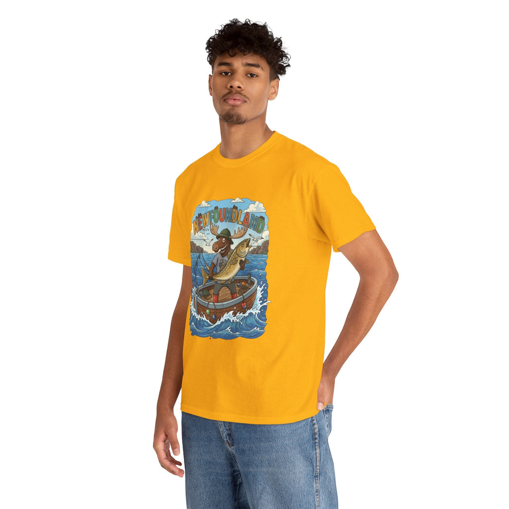 Newfoundland Fishing Moose Tee – Unisex Graphic ShirtEmber Spirit Apparel