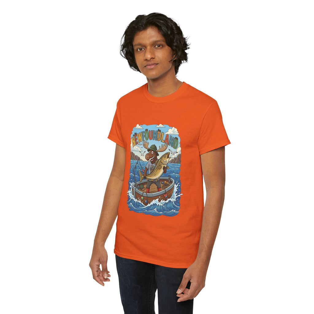 Newfoundland Fishing Moose Tee – Unisex Graphic ShirtEmber Spirit Apparel