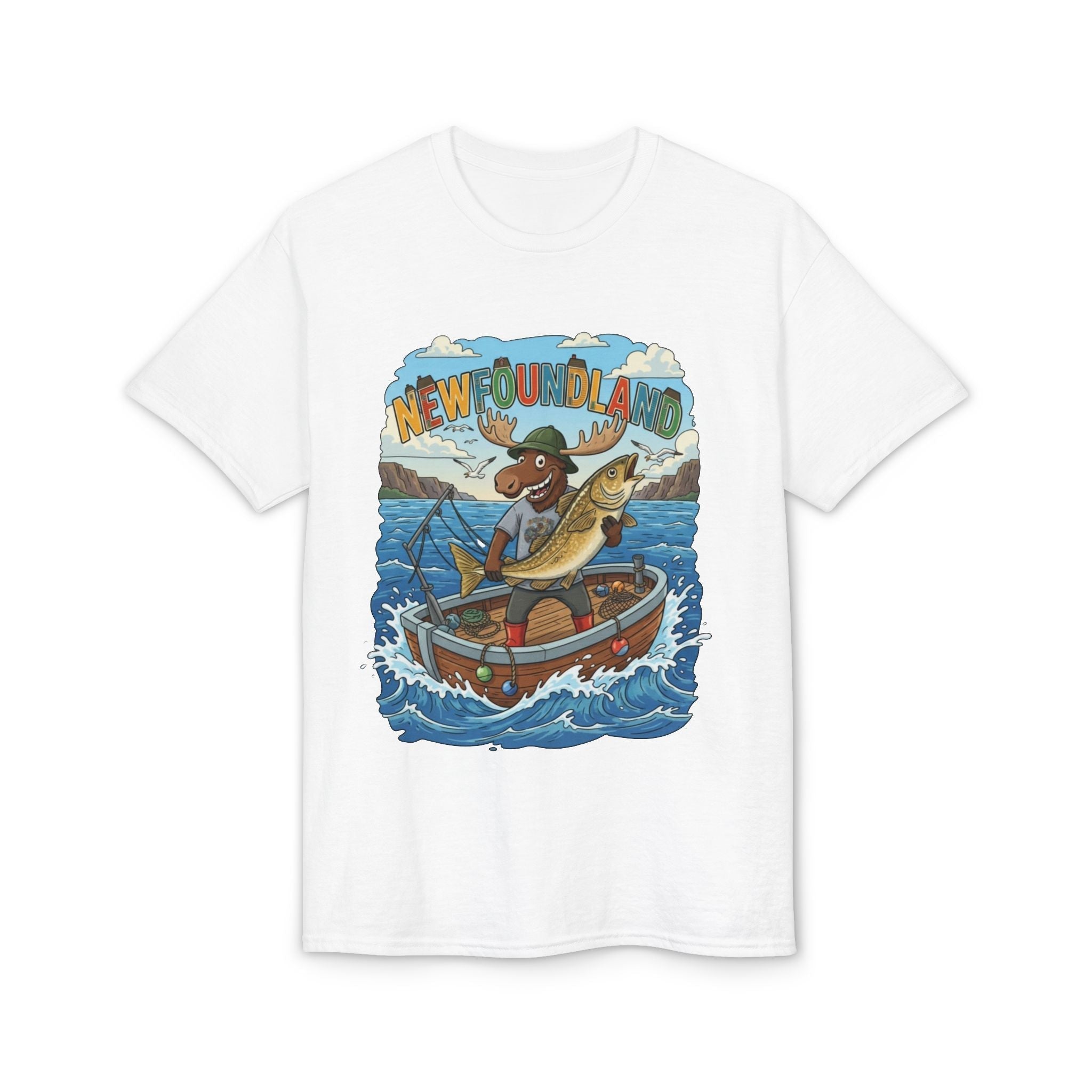 Newfoundland Heritage Moose Hunting & Fishing TeeEmber Spirit Apparel