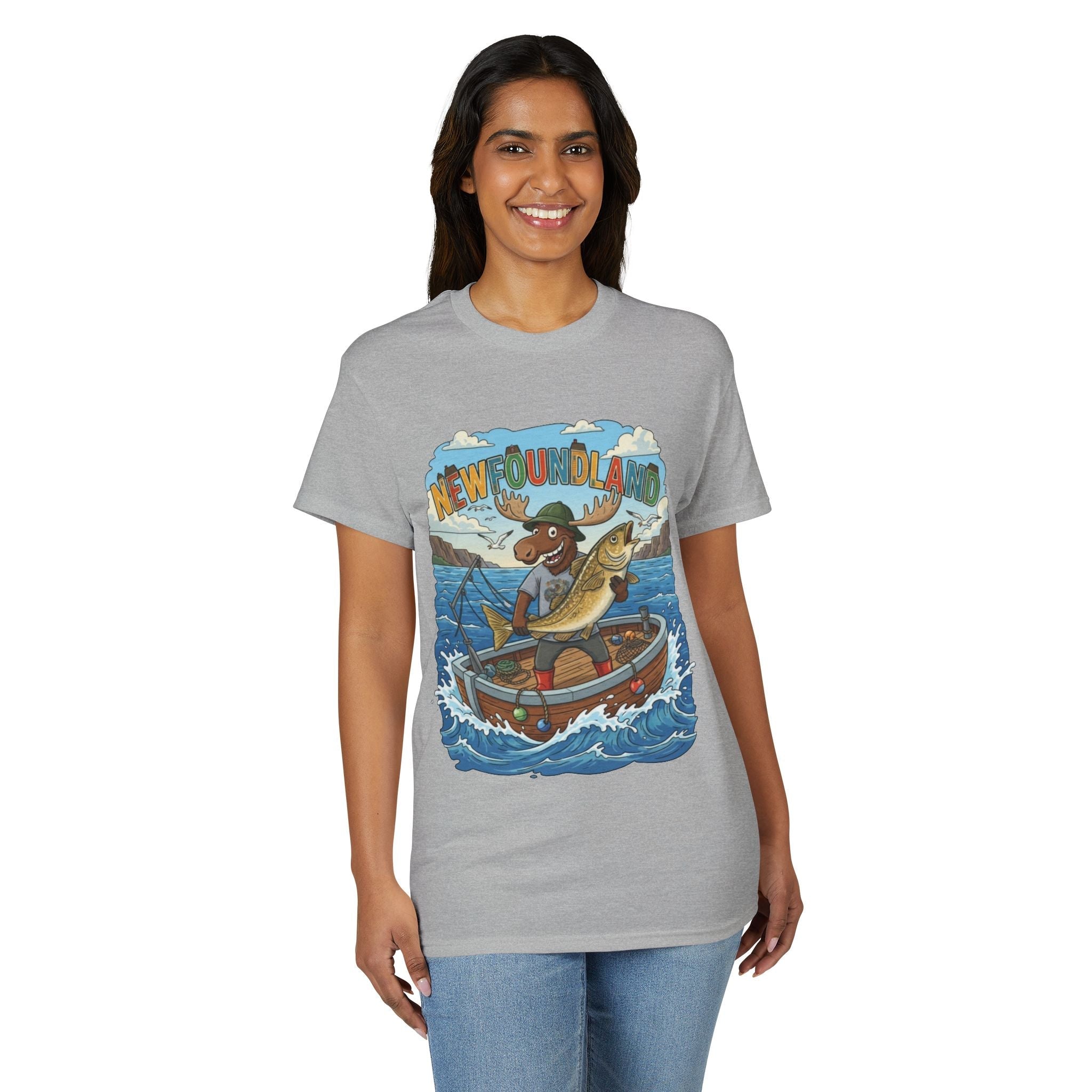 Newfoundland Heritage Moose Hunting & Fishing TeeEmber Spirit Apparel