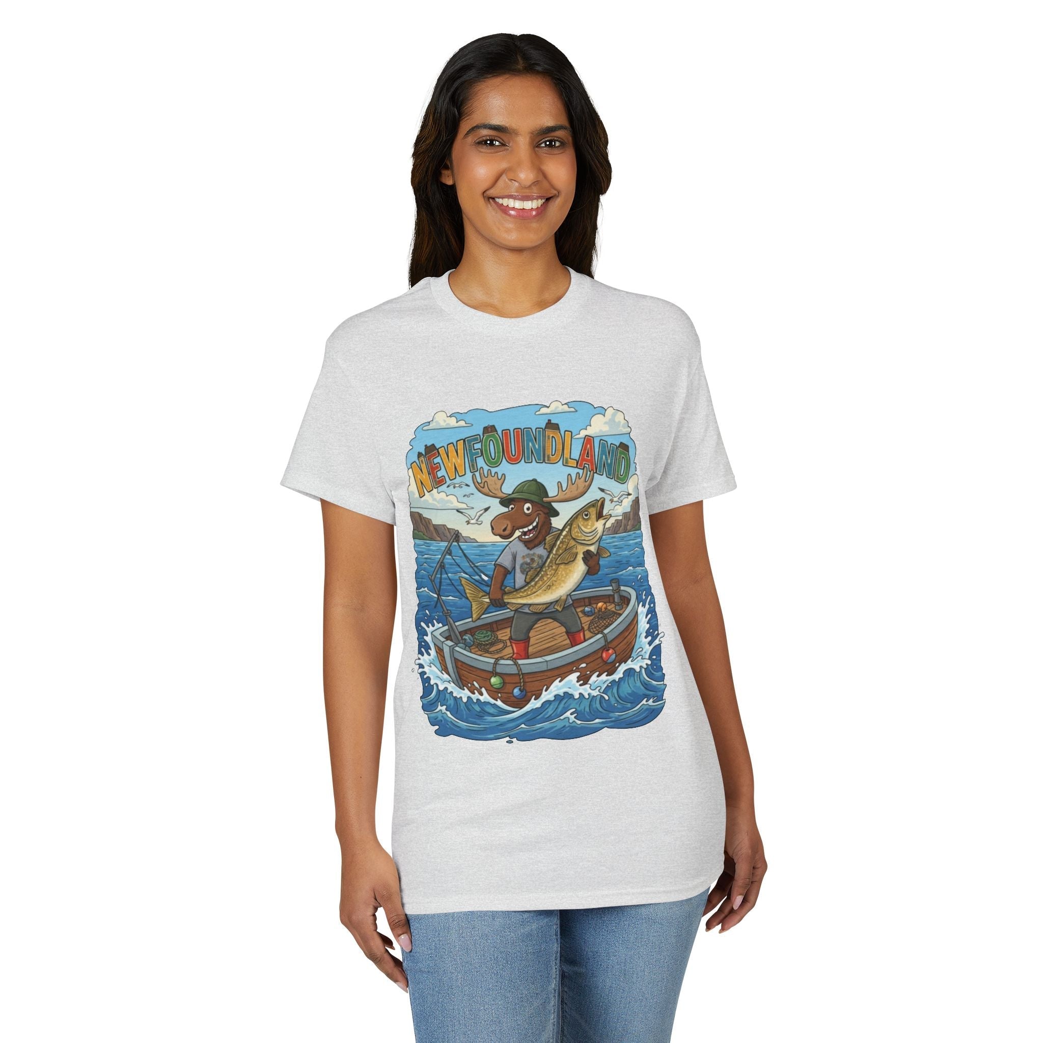 Newfoundland Heritage Moose Hunting & Fishing TeeEmber Spirit Apparel