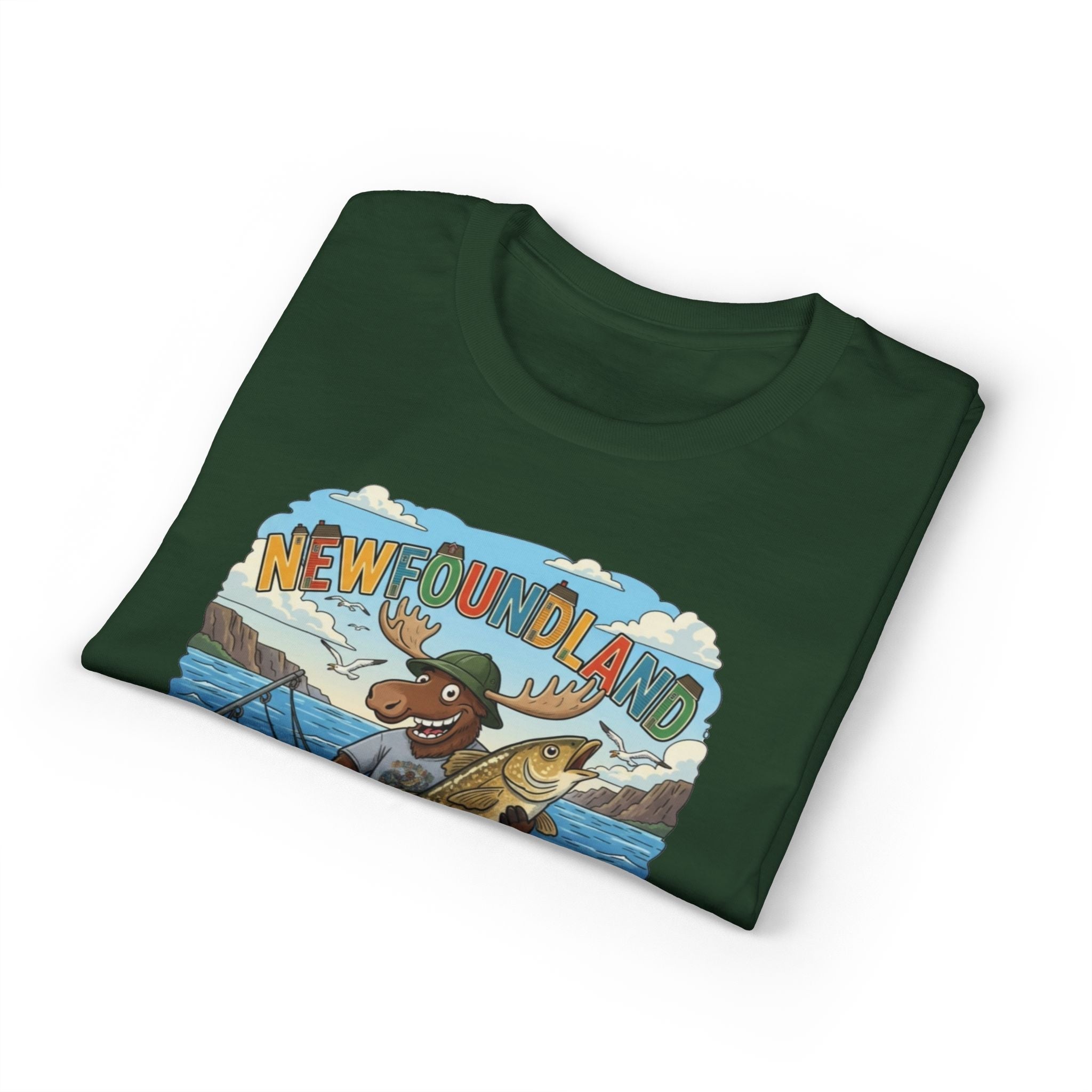 Newfoundland Heritage Moose Hunting & Fishing TeeEmber Spirit Apparel