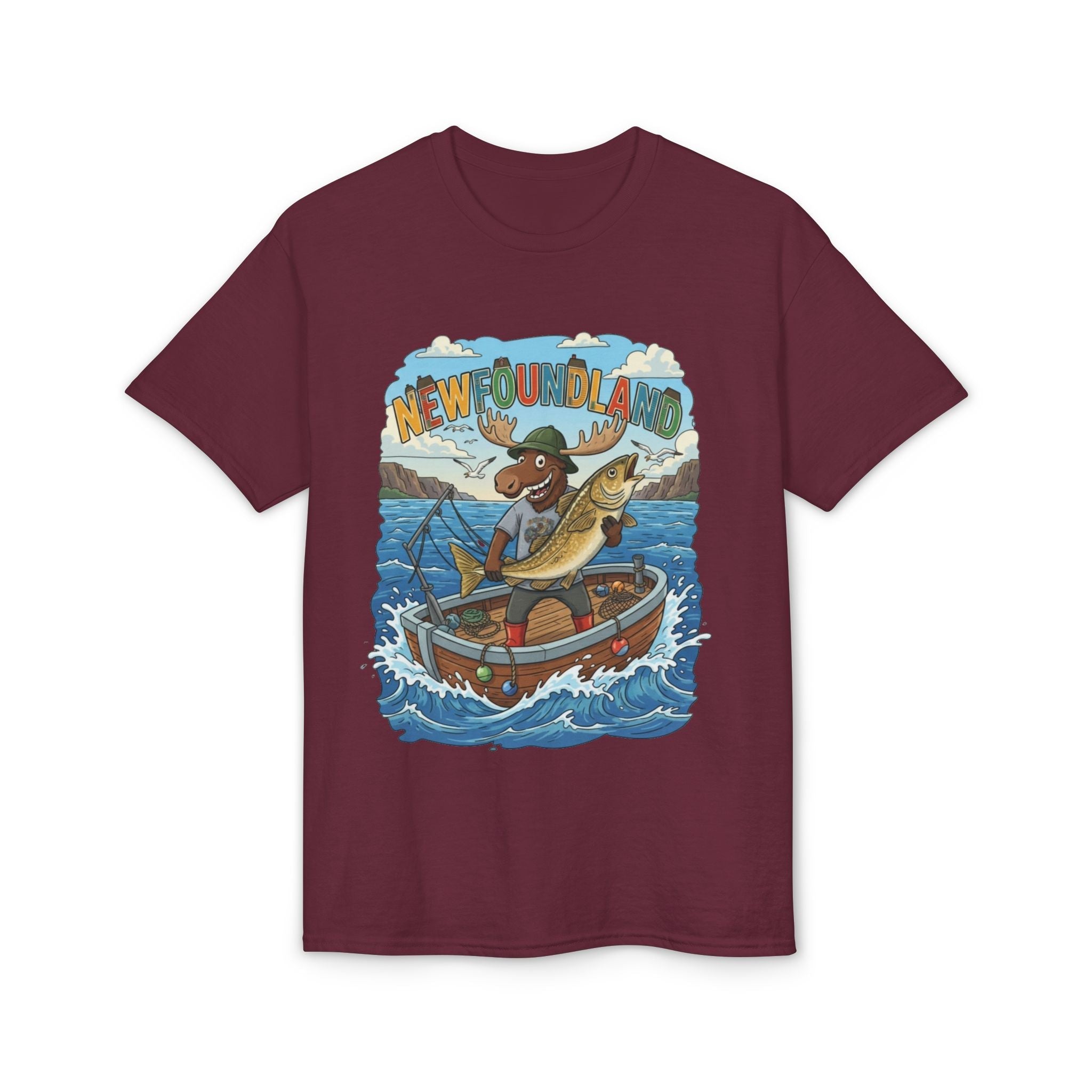 Newfoundland Heritage Moose Hunting & Fishing TeeEmber Spirit Apparel