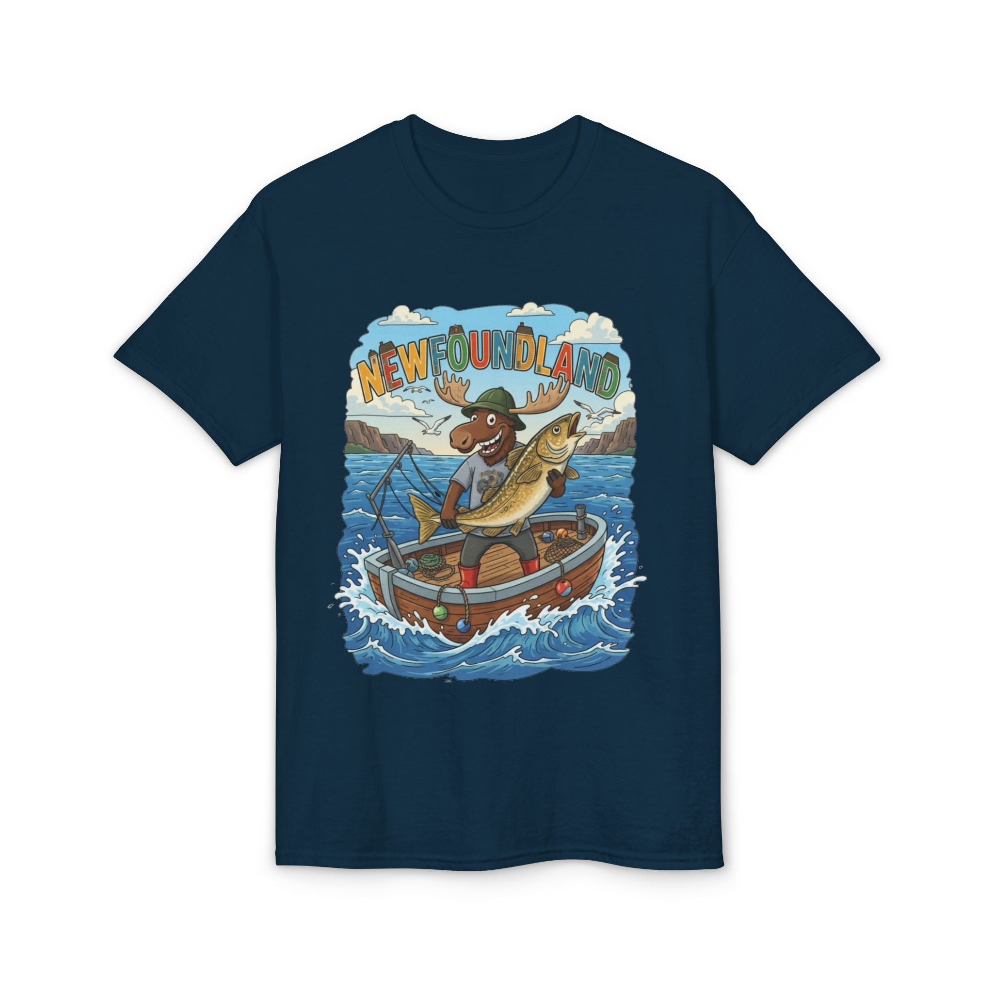 Newfoundland Heritage Moose Hunting & Fishing TeeEmber Spirit Apparel