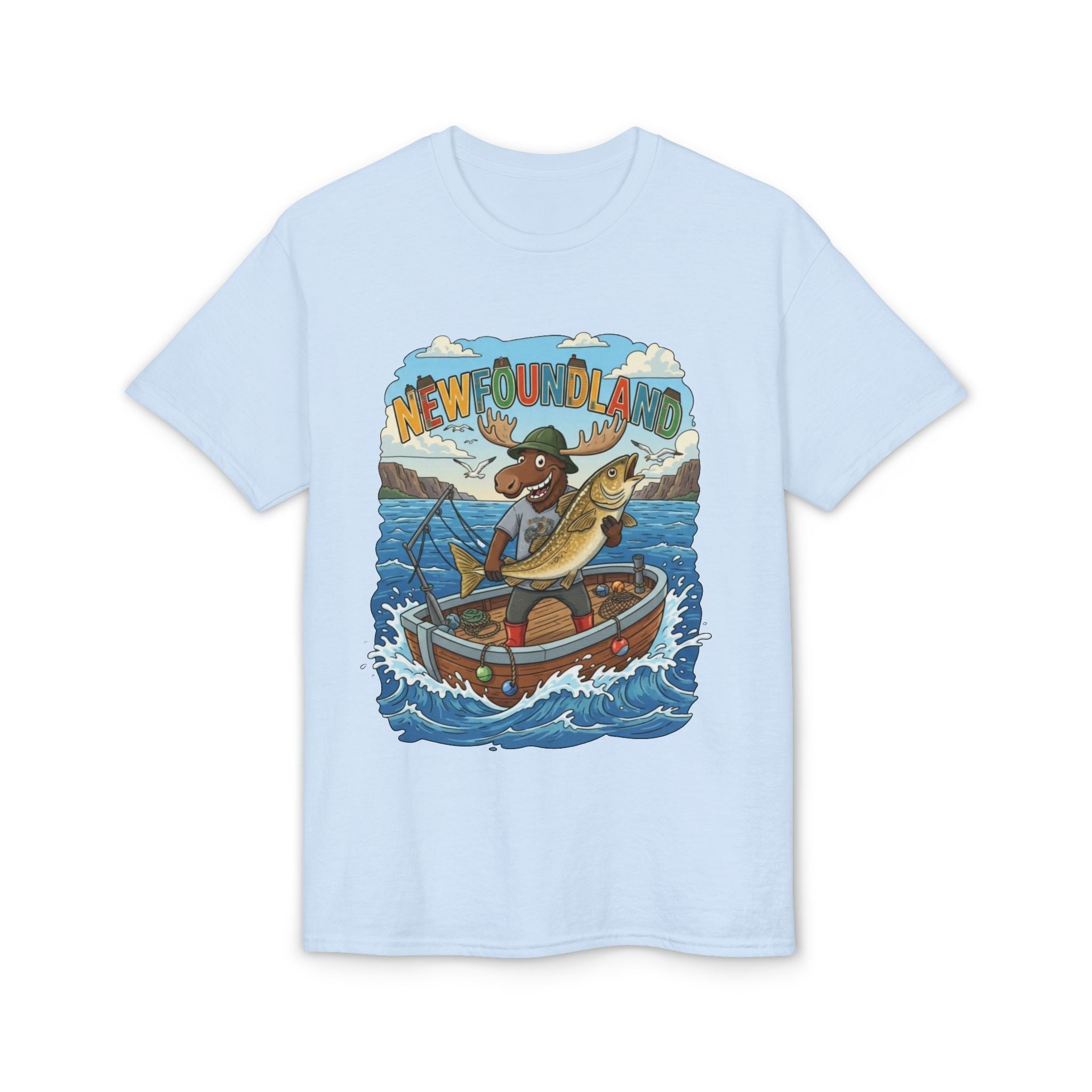 Newfoundland Heritage Moose Hunting & Fishing TeeEmber Spirit Apparel