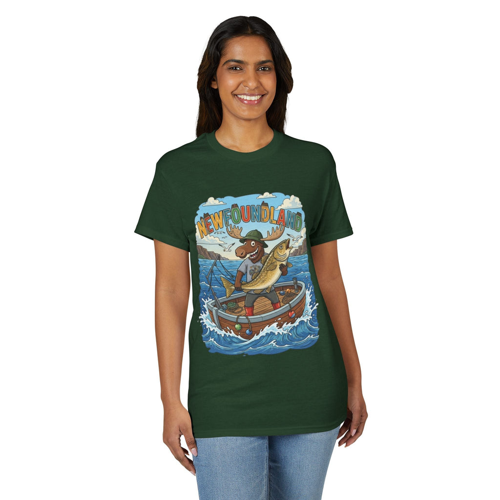 Newfoundland Heritage Moose Hunting & Fishing TeeEmber Spirit Apparel