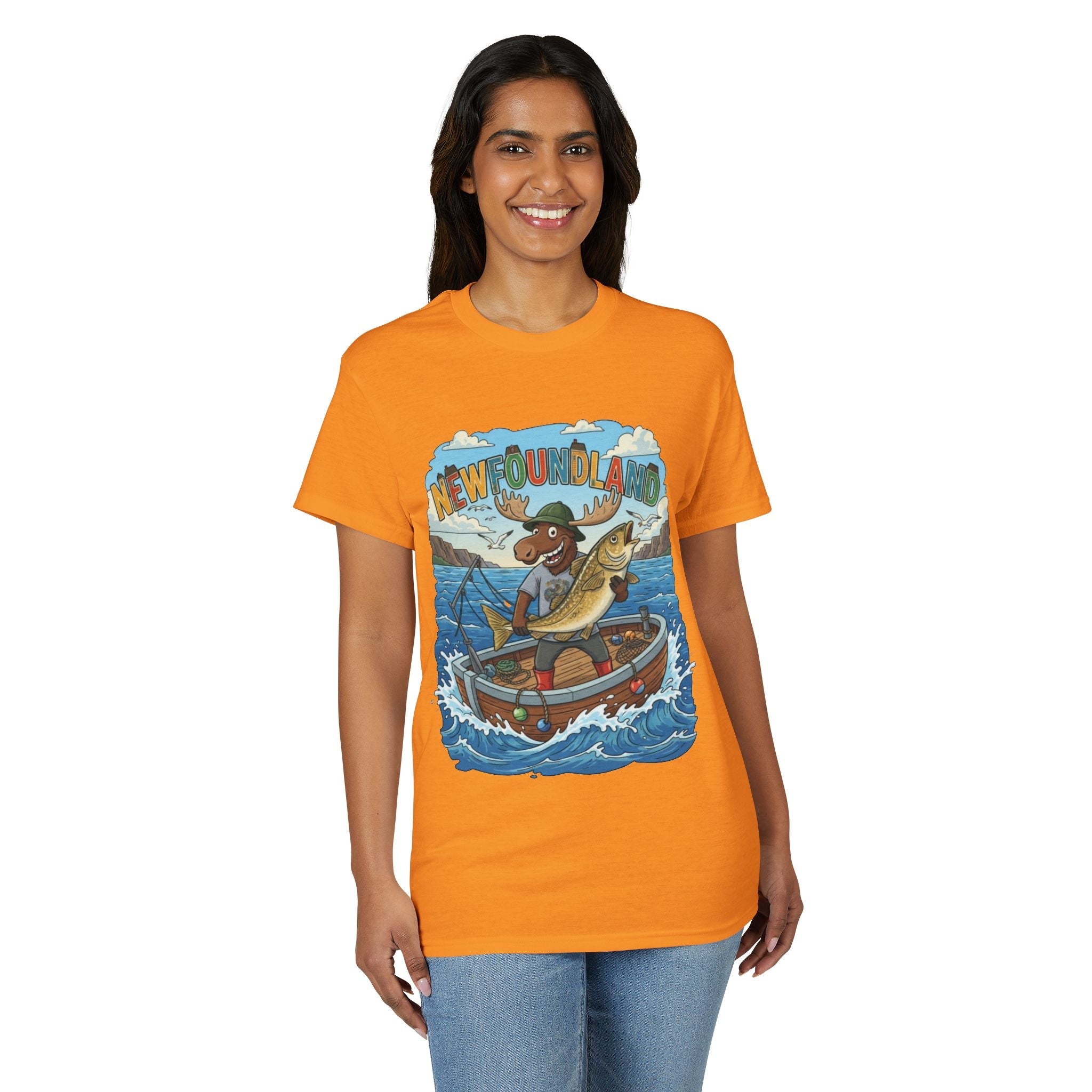 Newfoundland Heritage Moose Hunting & Fishing TeeEmber Spirit Apparel