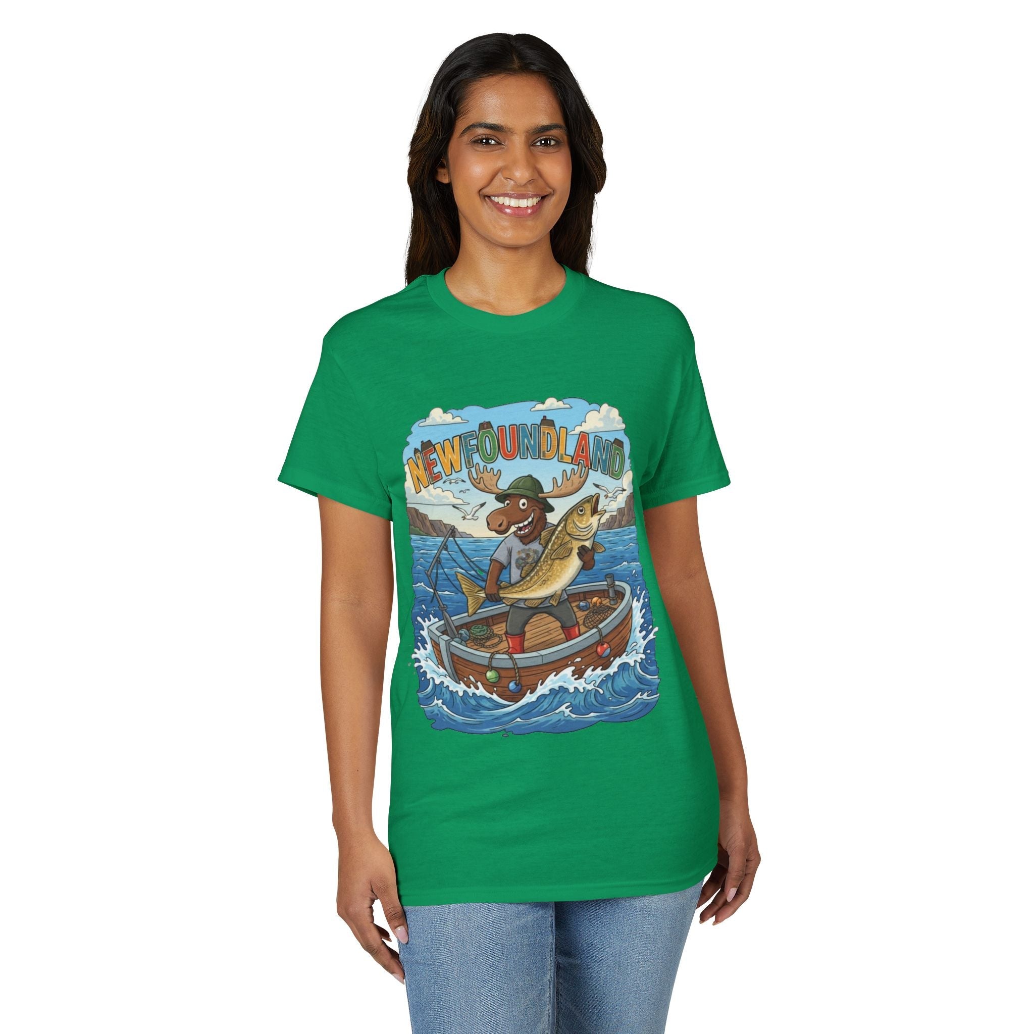 Newfoundland Heritage Moose Hunting & Fishing TeeEmber Spirit Apparel