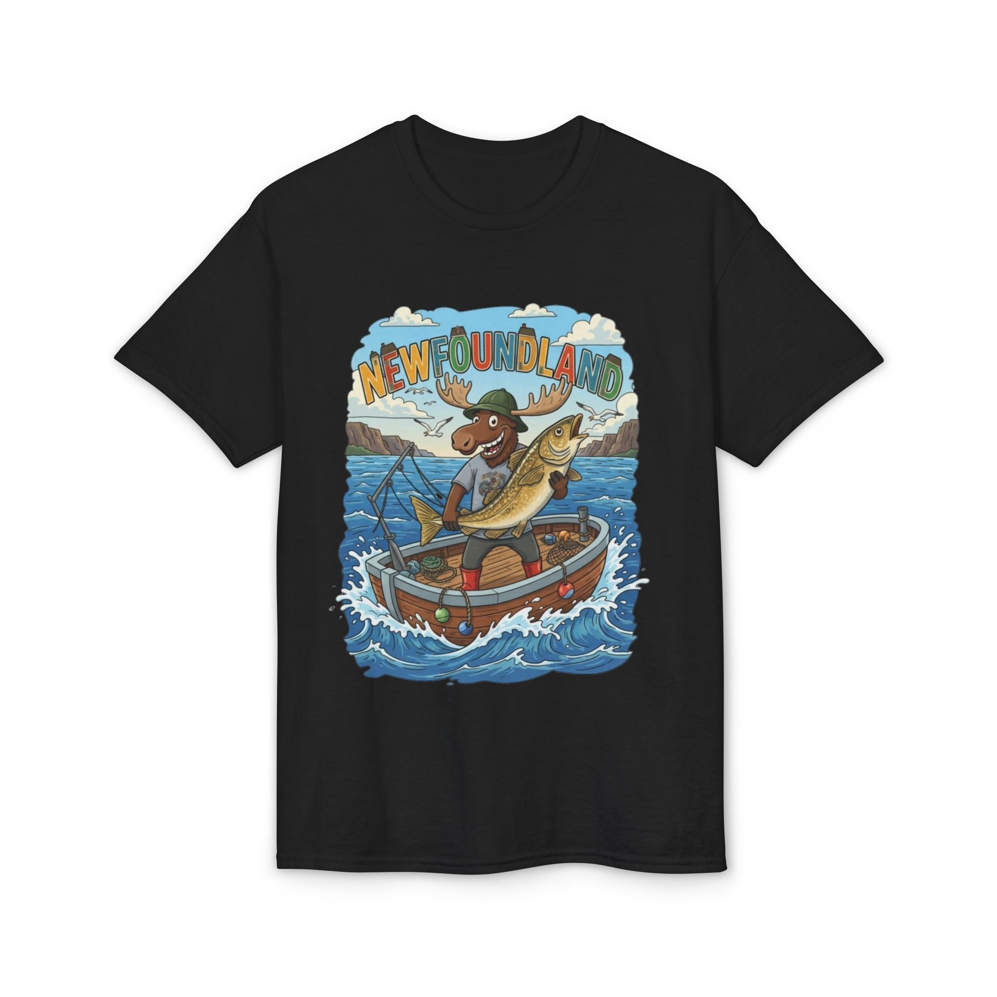 Newfoundland Heritage Moose Hunting & Fishing TeeEmber Spirit Apparel