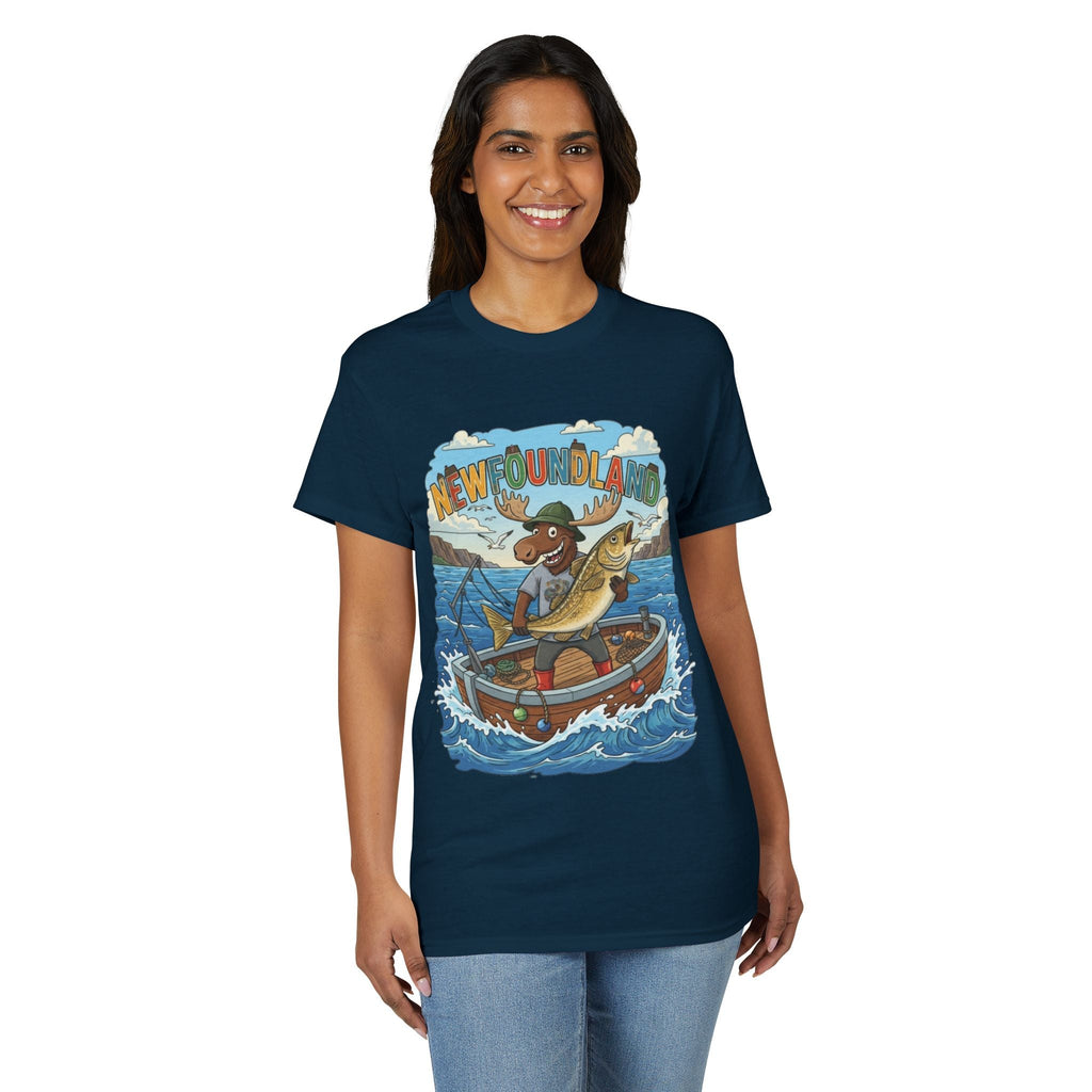 Newfoundland Heritage Moose Hunting & Fishing TeeEmber Spirit Apparel