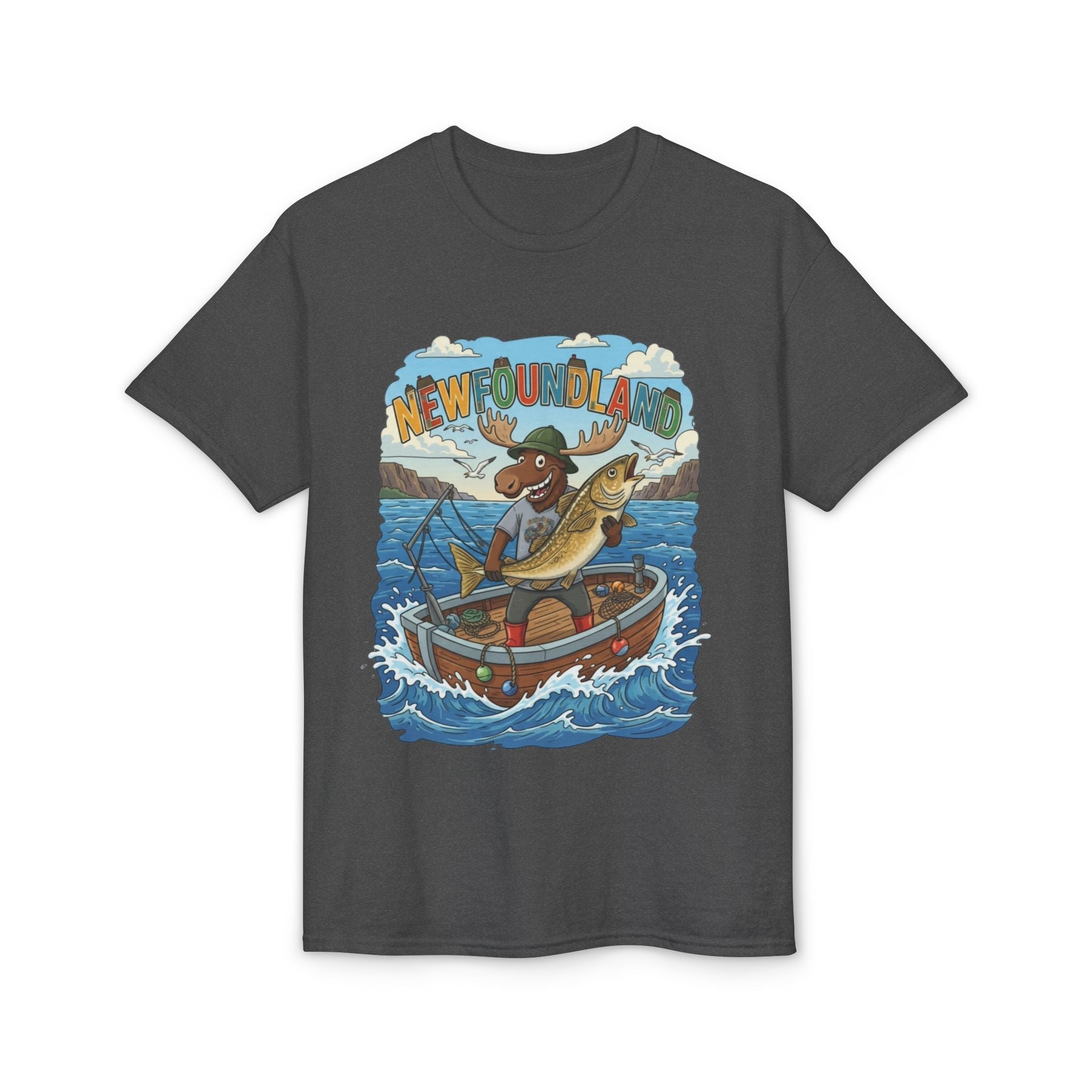 Newfoundland Heritage Moose Hunting & Fishing TeeEmber Spirit Apparel