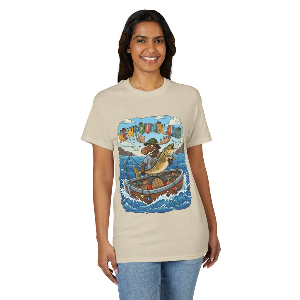 Newfoundland Heritage Moose Hunting & Fishing TeeEmber Spirit Apparel