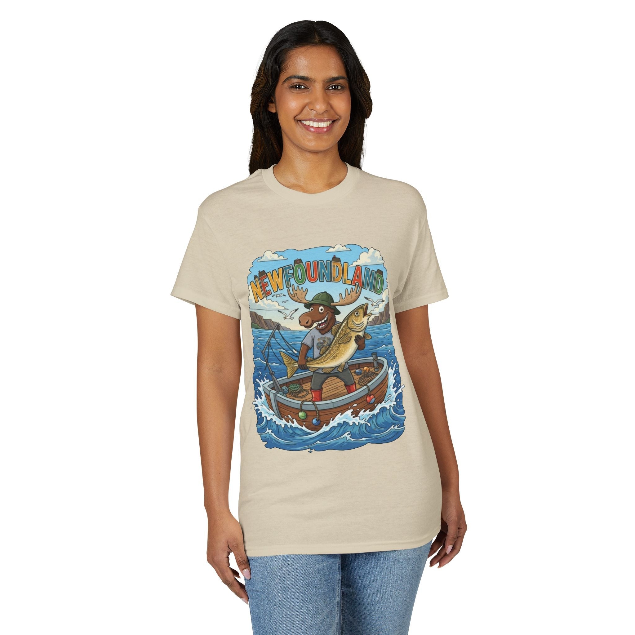 Newfoundland Heritage Moose Hunting & Fishing TeeEmber Spirit Apparel