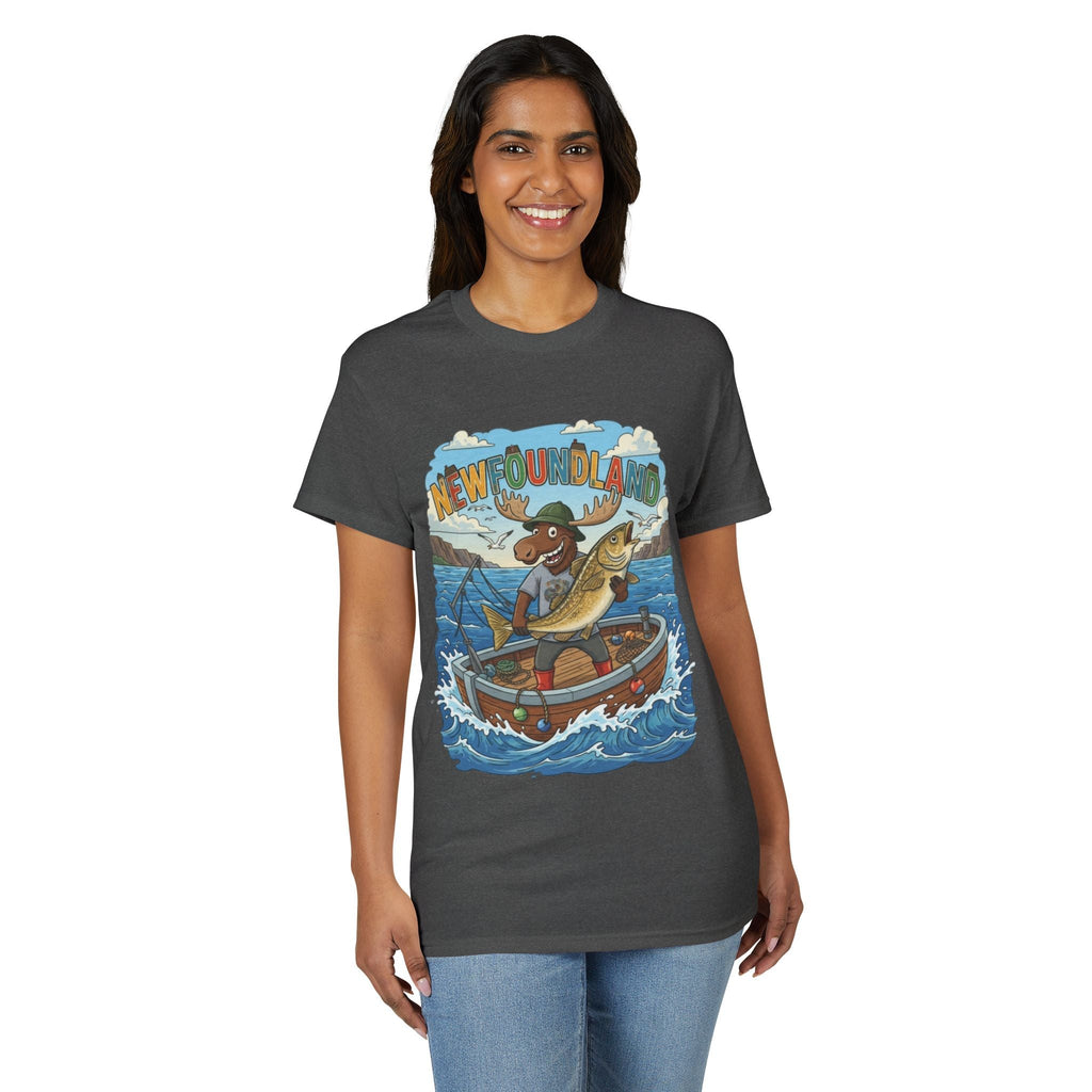 Newfoundland Heritage Moose Hunting & Fishing TeeEmber Spirit Apparel