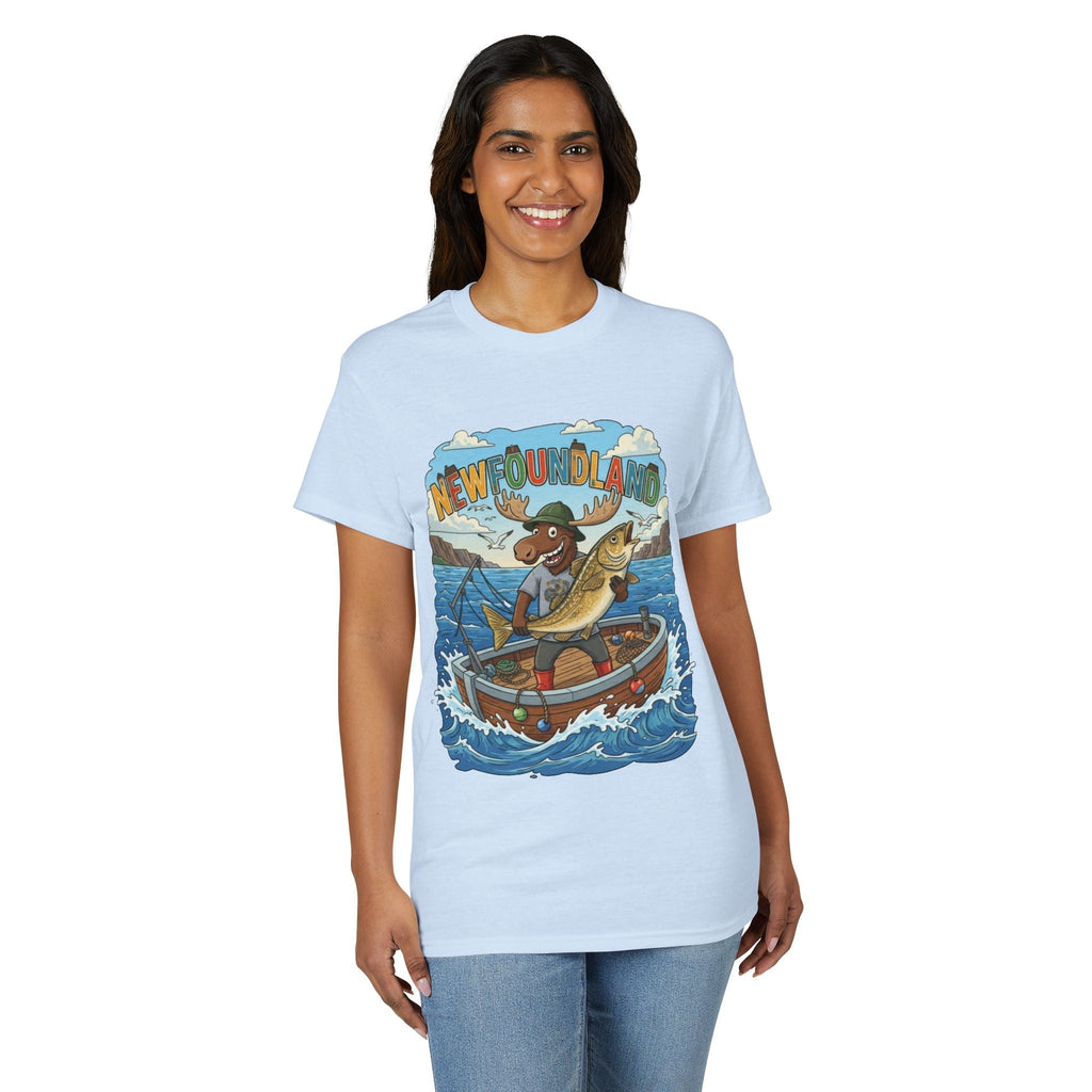 Newfoundland Heritage Moose Hunting & Fishing TeeEmber Spirit Apparel