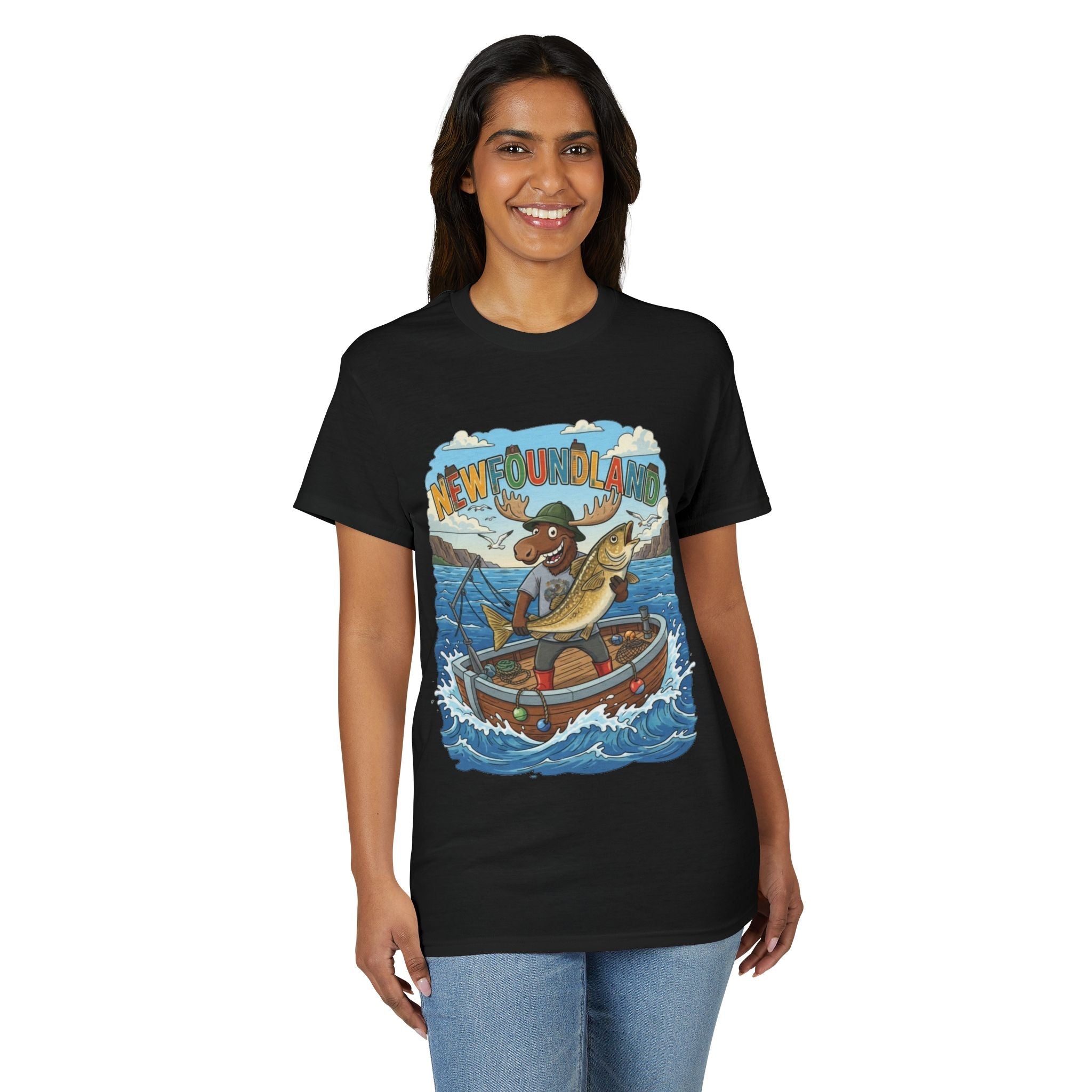 Newfoundland Heritage Moose Hunting & Fishing TeeEmber Spirit Apparel