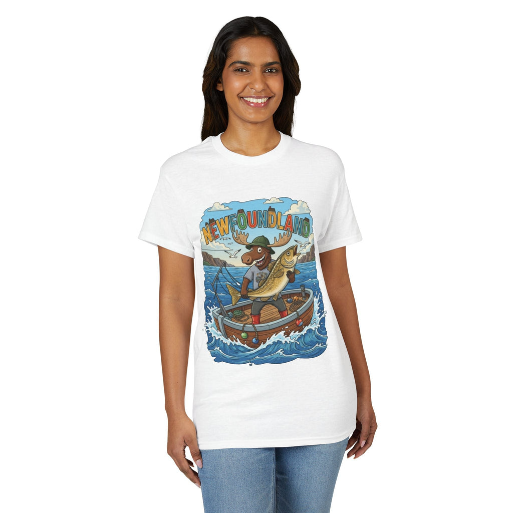 Newfoundland Heritage Moose Hunting & Fishing TeeEmber Spirit Apparel