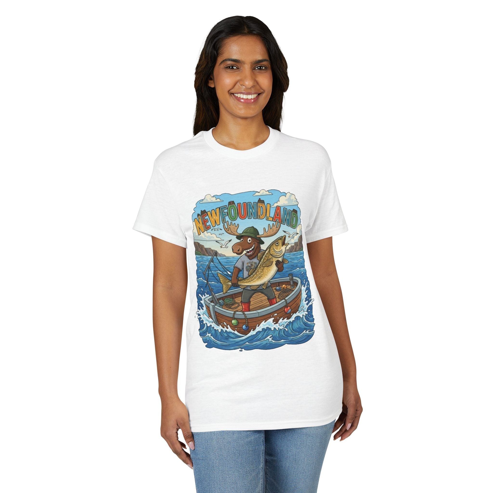 Newfoundland Heritage Moose Hunting & Fishing TeeEmber Spirit Apparel