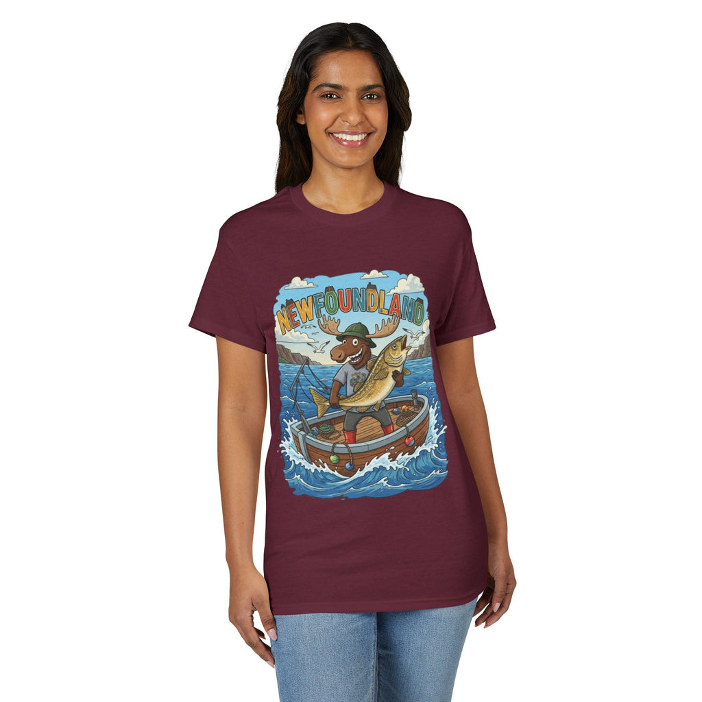 Newfoundland Heritage Moose Hunting & Fishing TeeEmber Spirit Apparel