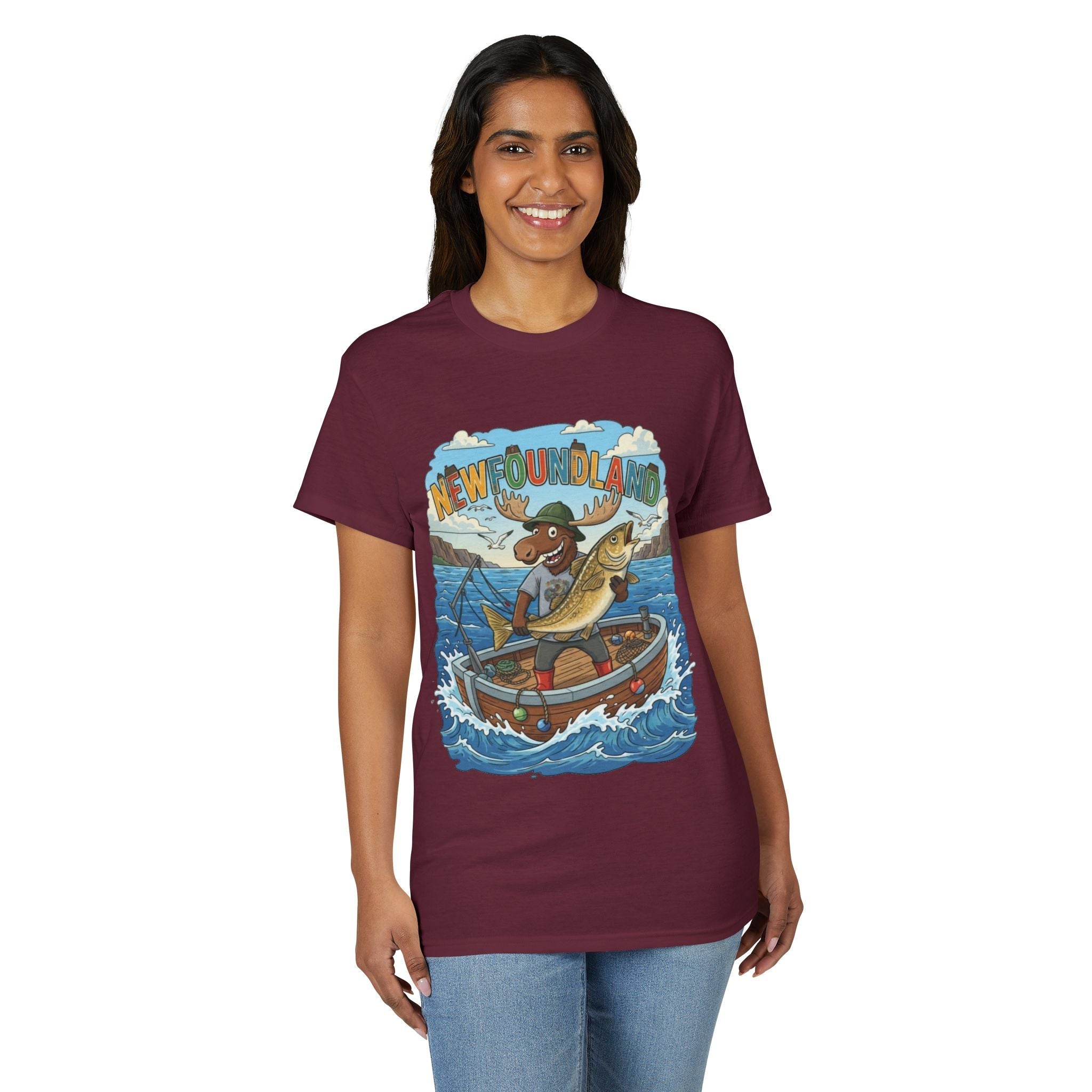 Newfoundland Heritage Moose Hunting & Fishing TeeEmber Spirit Apparel