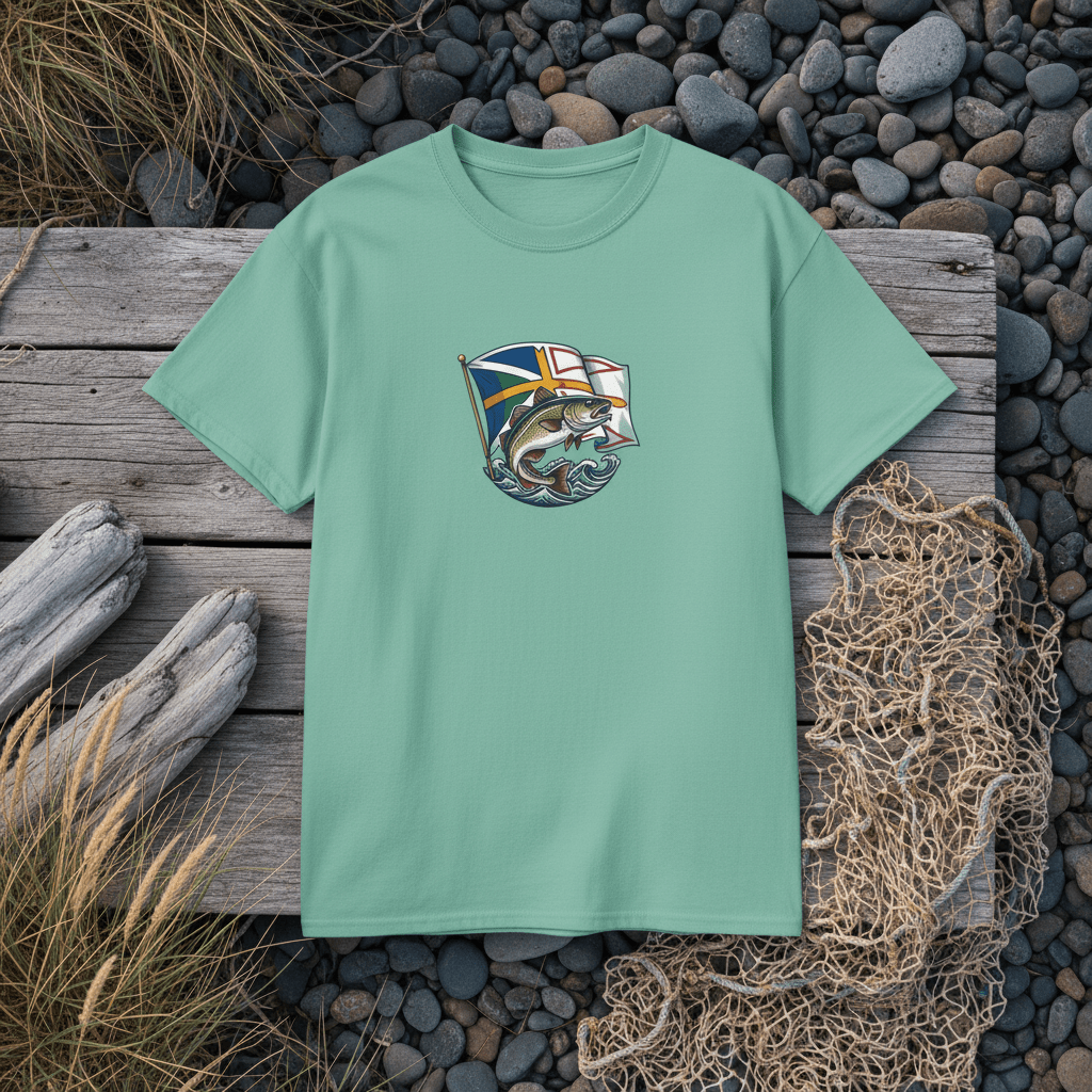 Newfoundland Sayings T-Shirt — Flag & Cwd,ts ex that tood Fish DesignEmber Spirit Apparel
