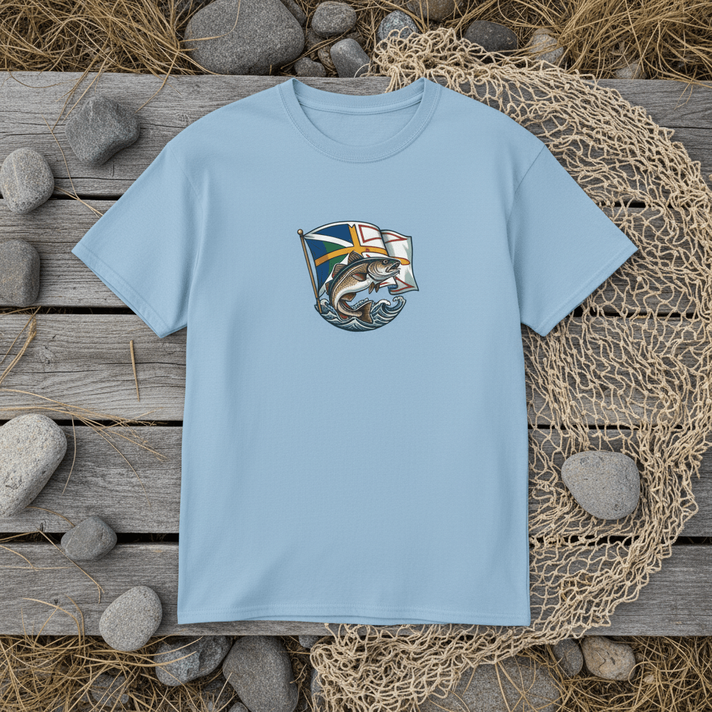 Newfoundland Sayings T-Shirt — Flag & Cwd,ts ex that tood Fish DesignEmber Spirit Apparel