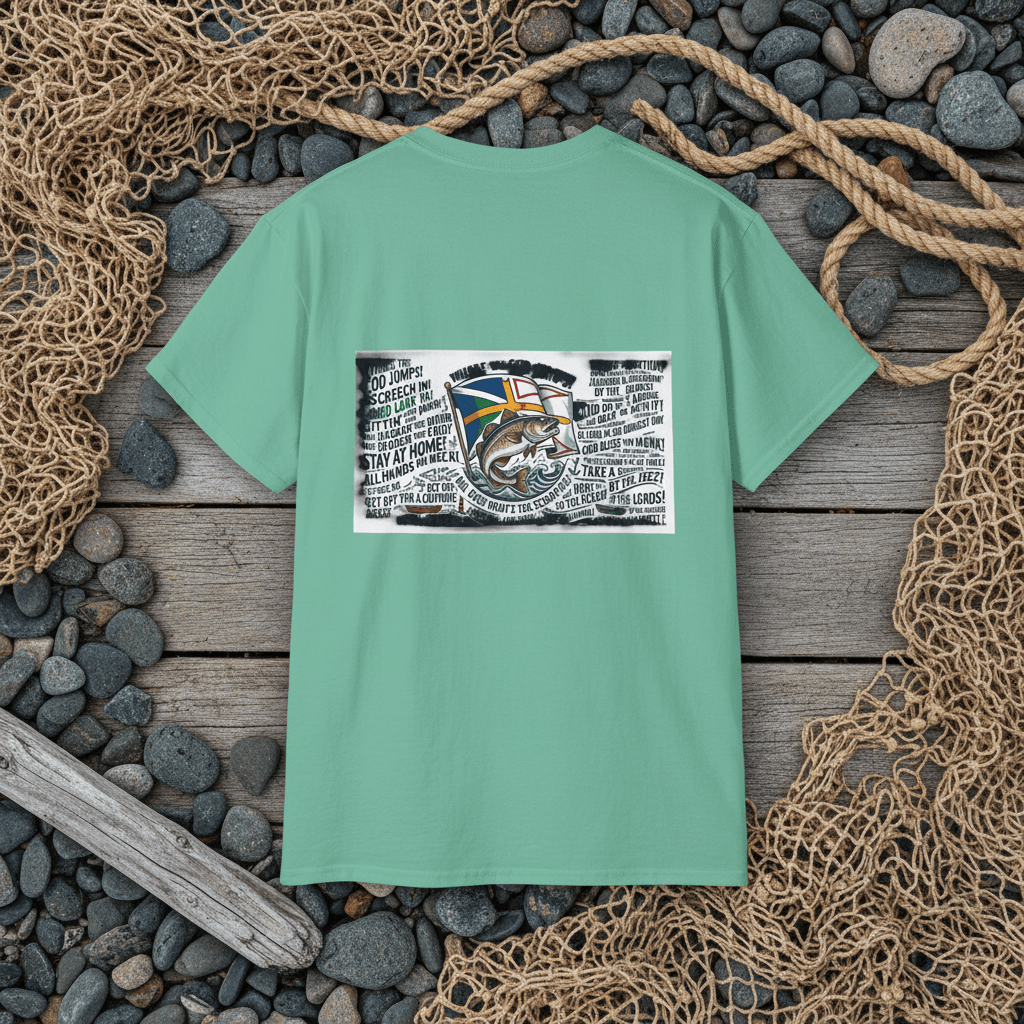 Newfoundland Sayings T-Shirt — Flag & Cwd,ts ex that tood Fish DesignEmber Spirit Apparel