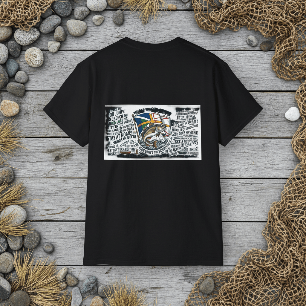 Newfoundland Sayings T-Shirt — Flag & Cwd,ts ex that tood Fish DesignEmber Spirit Apparel