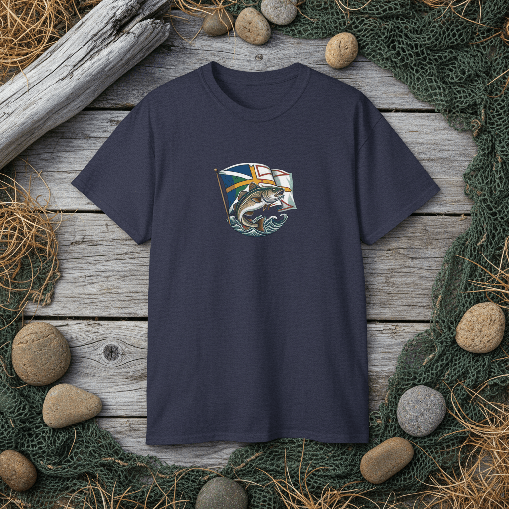 Newfoundland Sayings T-Shirt — Flag & Cwd,ts ex that tood Fish DesignEmber Spirit Apparel