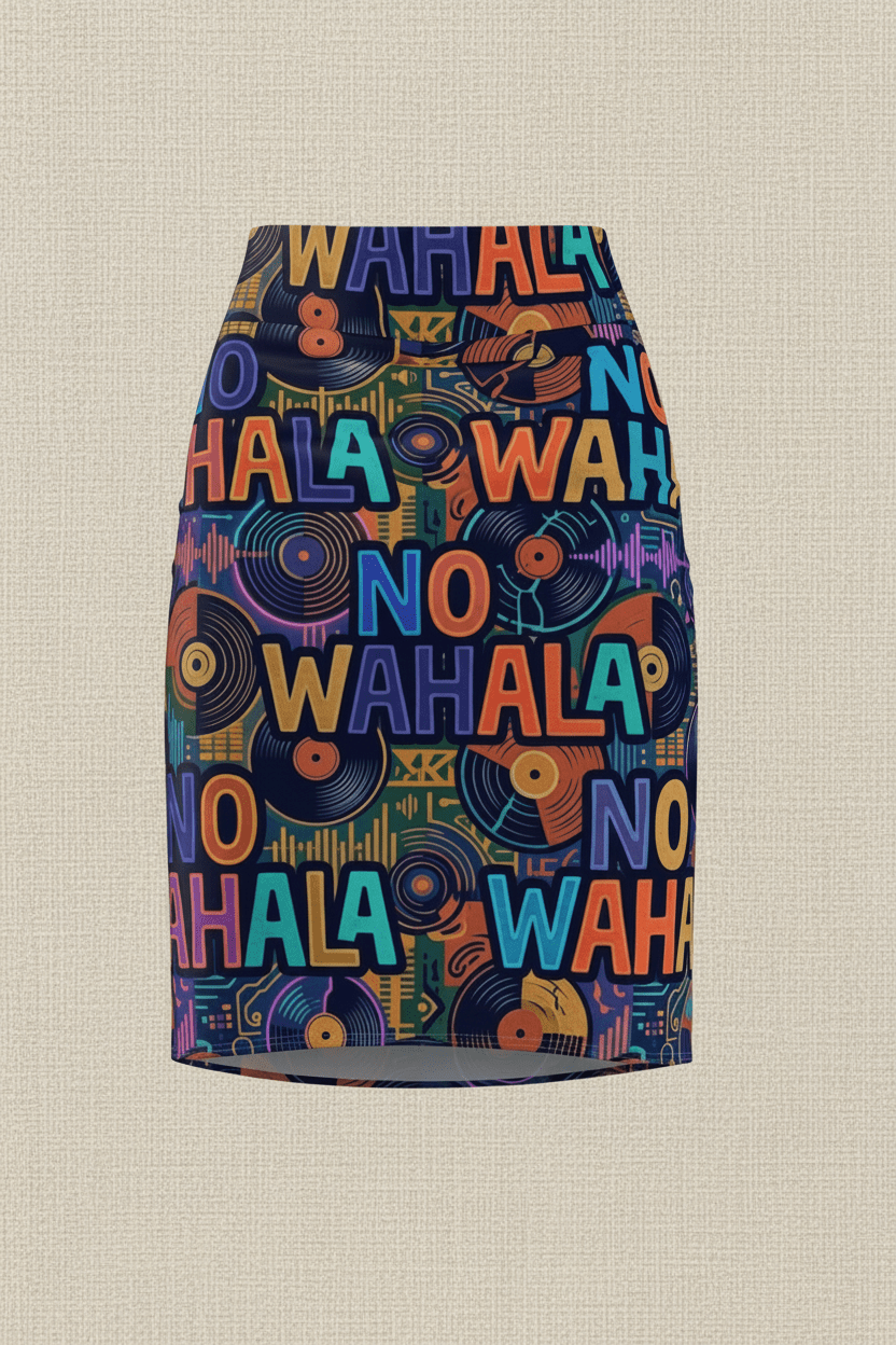 NO WAHALA Pencil Skirt — Positive Energy Nigerian PhraseEmber Spirit Apparel