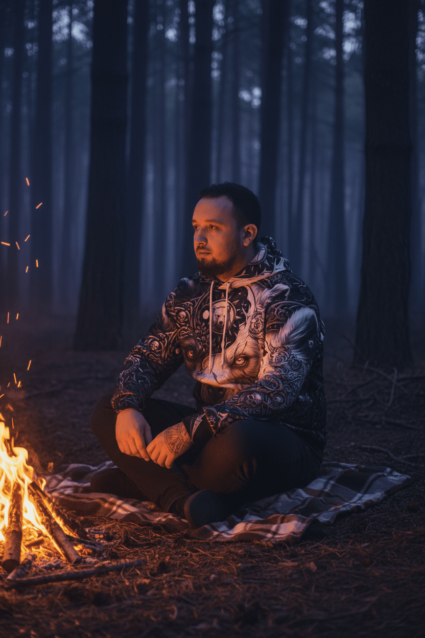 Nordic Bear Meaning Hoodie — Nordic & Native Symbolism Graphic HoodieEmber Spirit Apparel