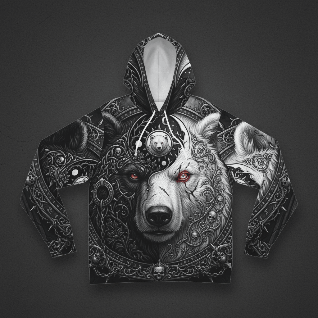 Nordic Bear Meaning Hoodie — Nordic & Native Symbolism Graphic HoodieEmber Spirit Apparel