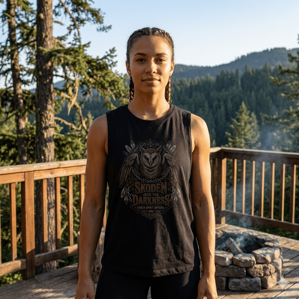 Owl of the Darkness Crop Top — Gothic Night Owl GraphicEmber Spirit Apparel