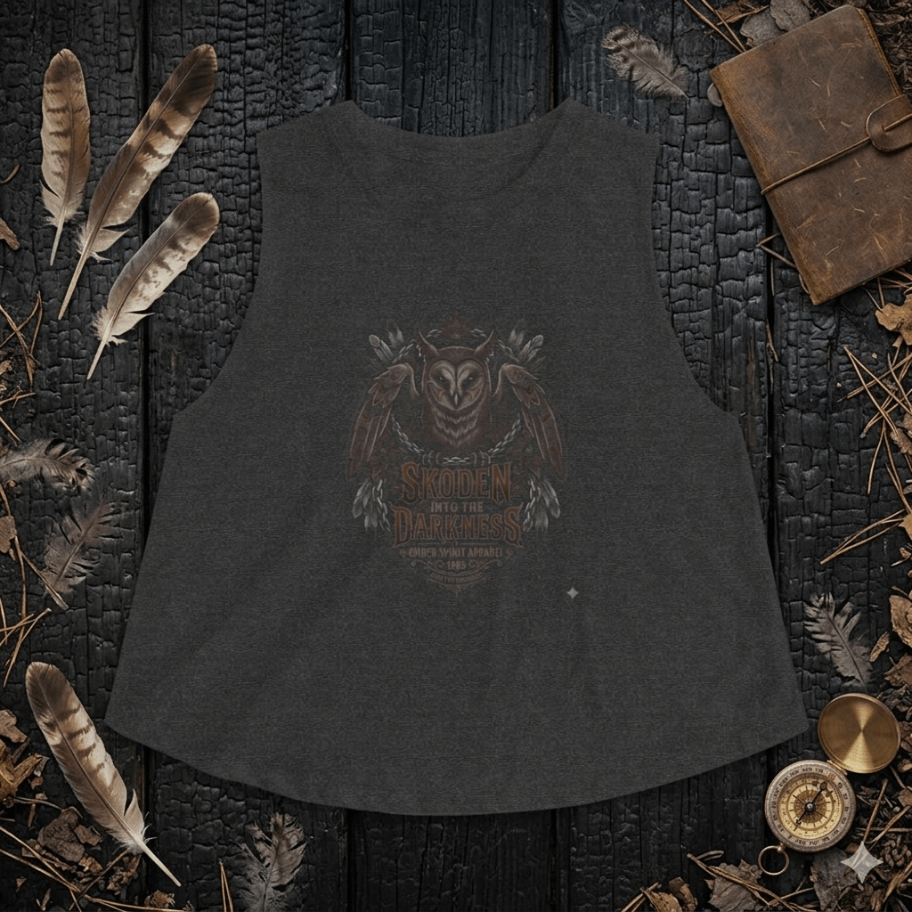 Owl of the Darkness Crop Top — Gothic Night Owl GraphicEmber Spirit Apparel