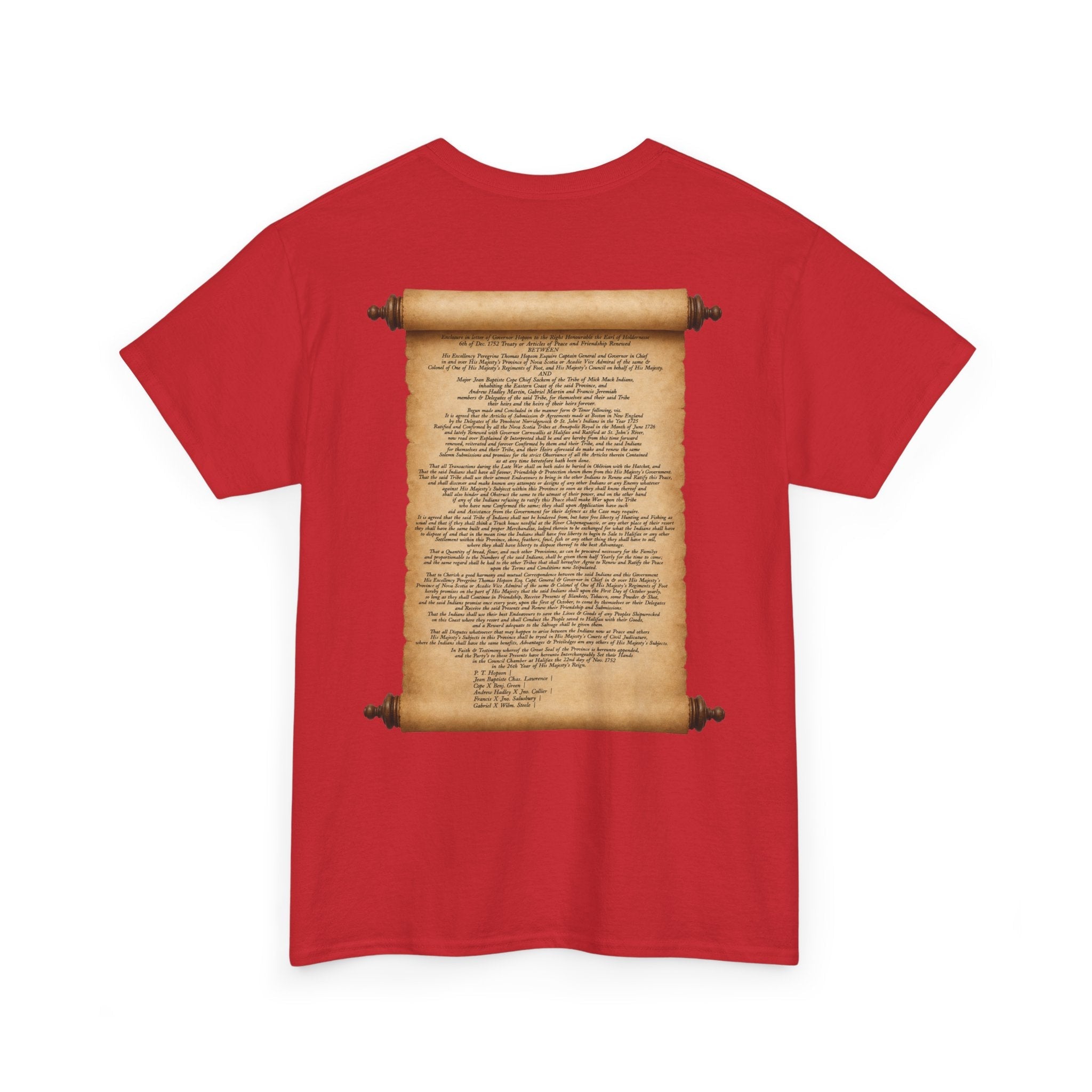 Peace and Friendship Treaty Tee — 1752 Hopson & Cope Historical Document ShirtEmber Spirit Apparel