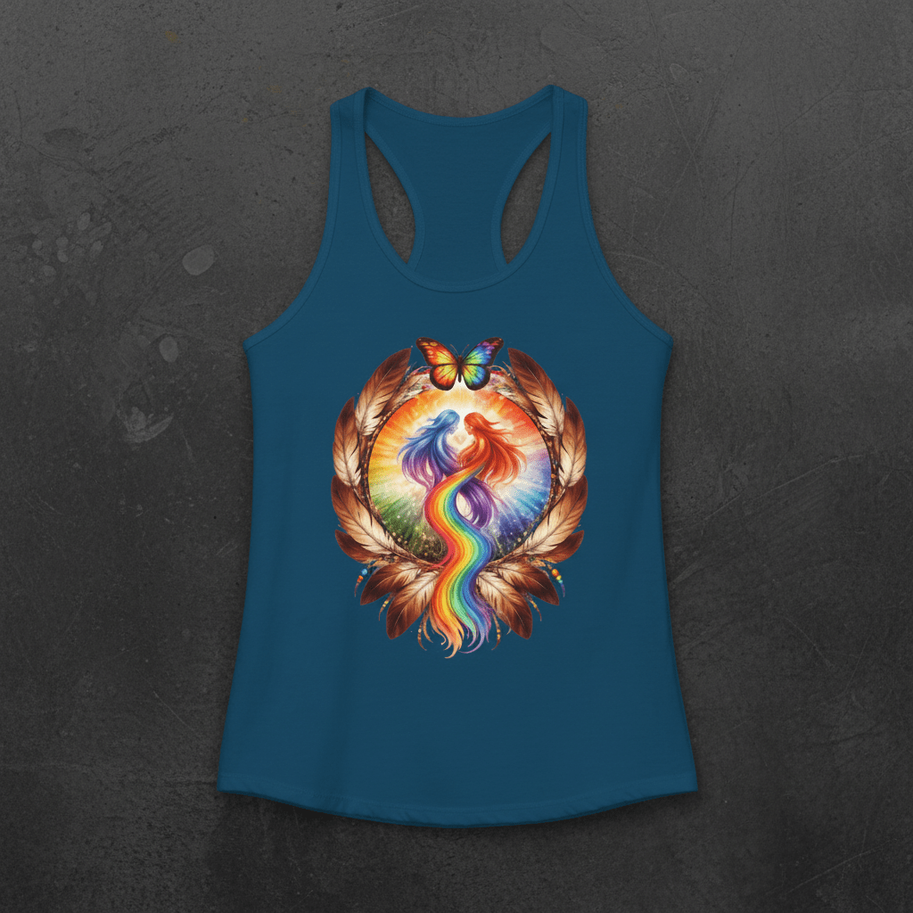 Pride Racerback Tank - Two Spirit (Women size chat)Ember Spirit Apparel