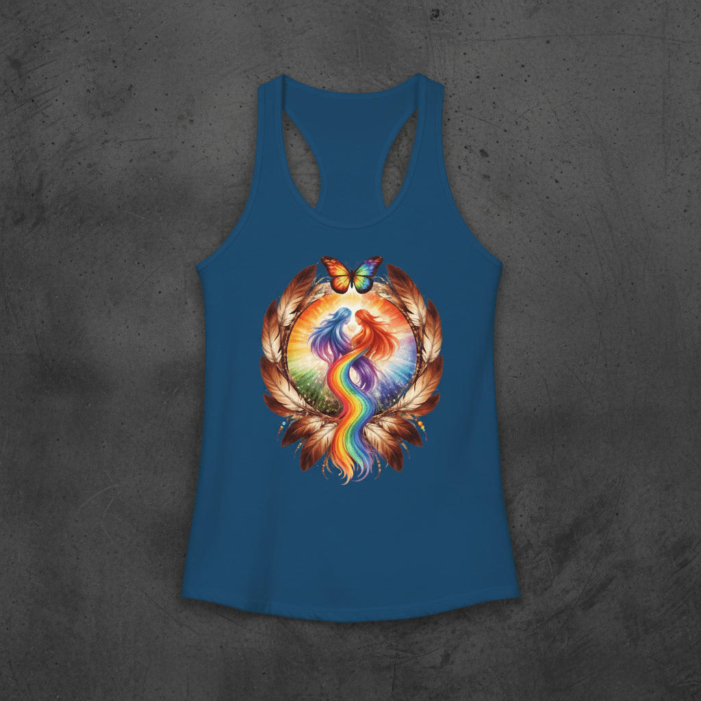 Pride Racerback Tank - Two Spirit (Women size chat)Ember Spirit Apparel