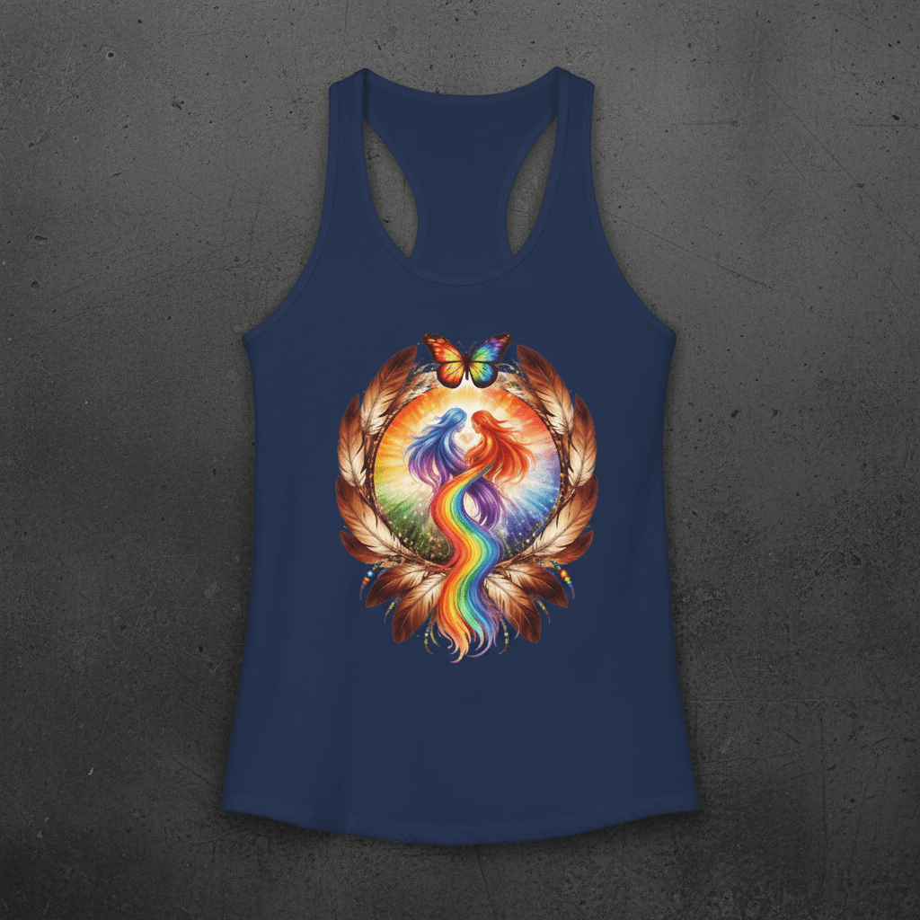 Pride Racerback Tank - Two Spirit (Women size chat)Ember Spirit Apparel