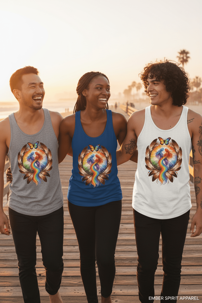 Pride Racerback Tank - Two Spirit (Women size chat)Ember Spirit Apparel