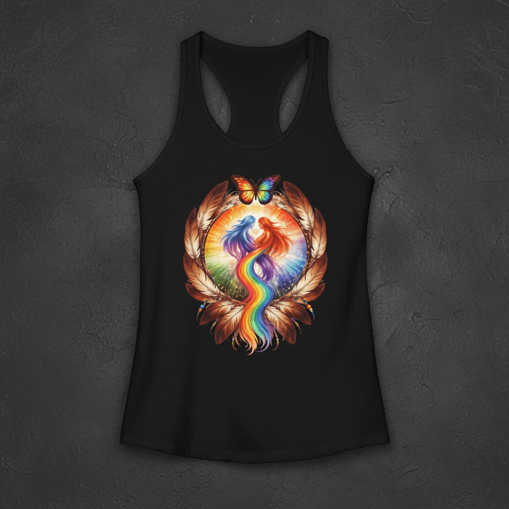Pride Racerback Tank - Two Spirit (Women size chat)Ember Spirit Apparel