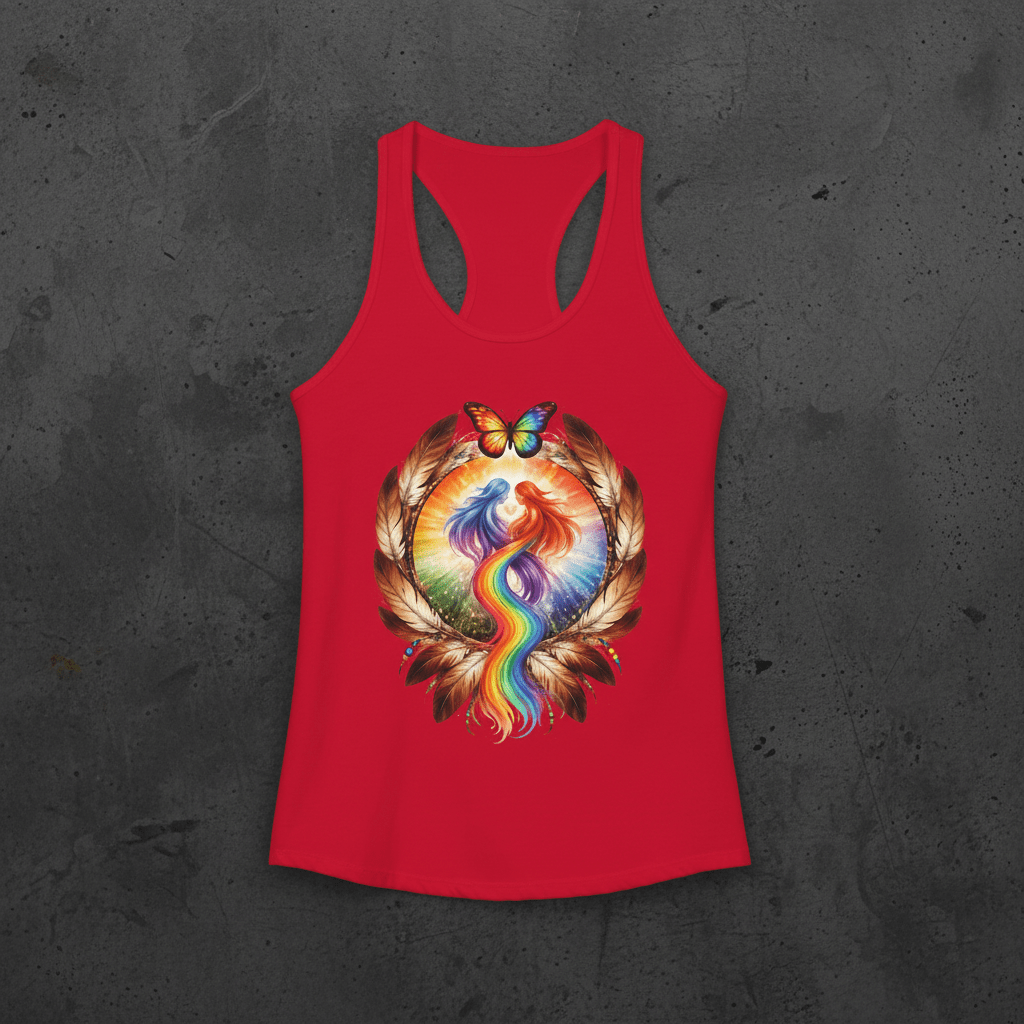 Pride Racerback Tank - Two Spirit (Women size chat)Ember Spirit Apparel