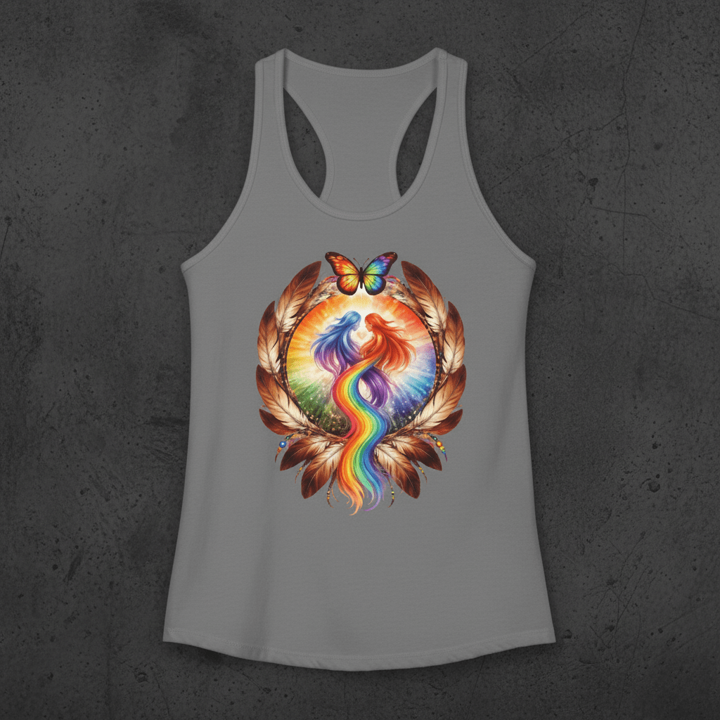 Pride Racerback Tank - Two Spirit (Women size chat)Ember Spirit Apparel